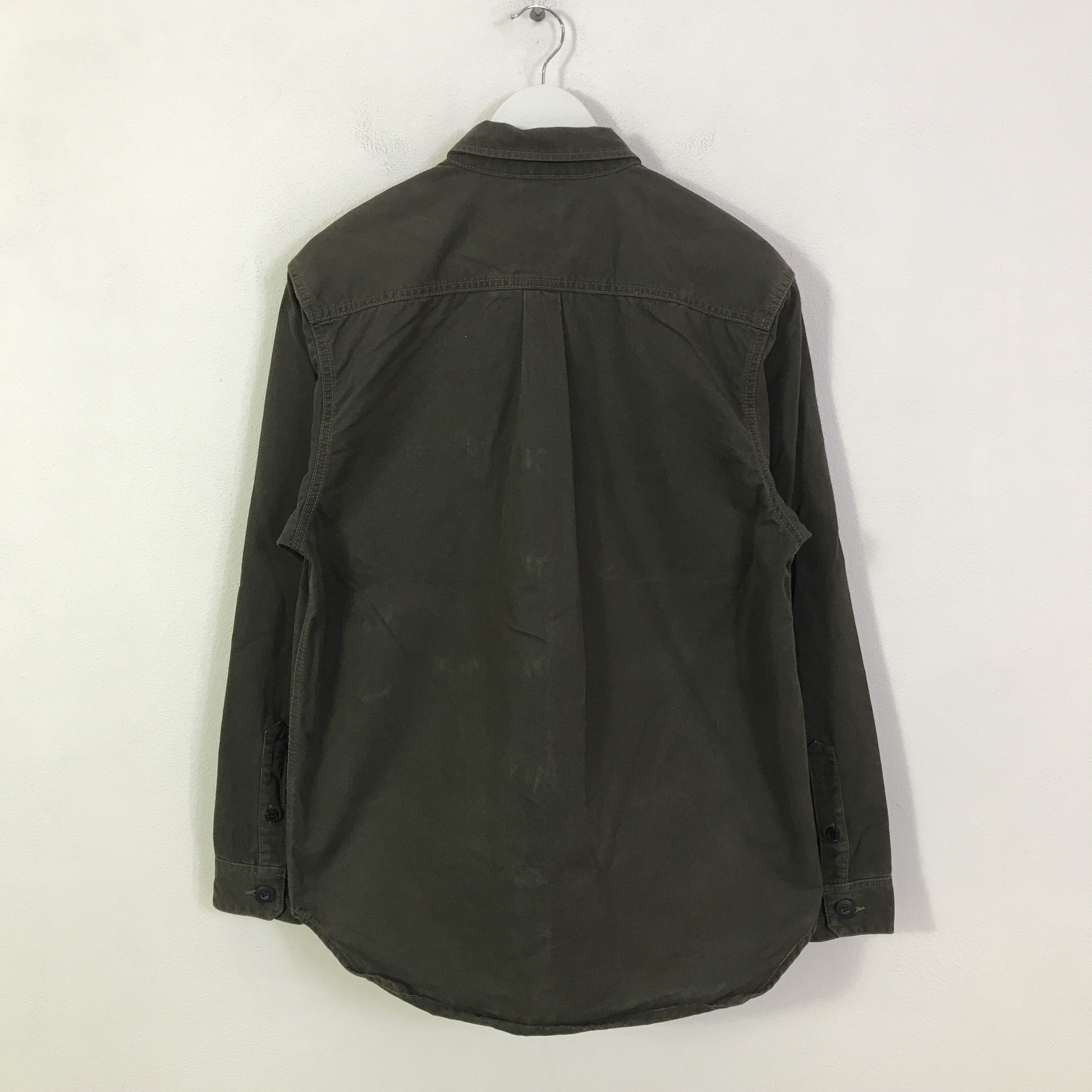 Japanese Brand kriff mayer green army style button up shirt K116B22 Size US M / EU 48-50 / 2 - 3 Thumbnail