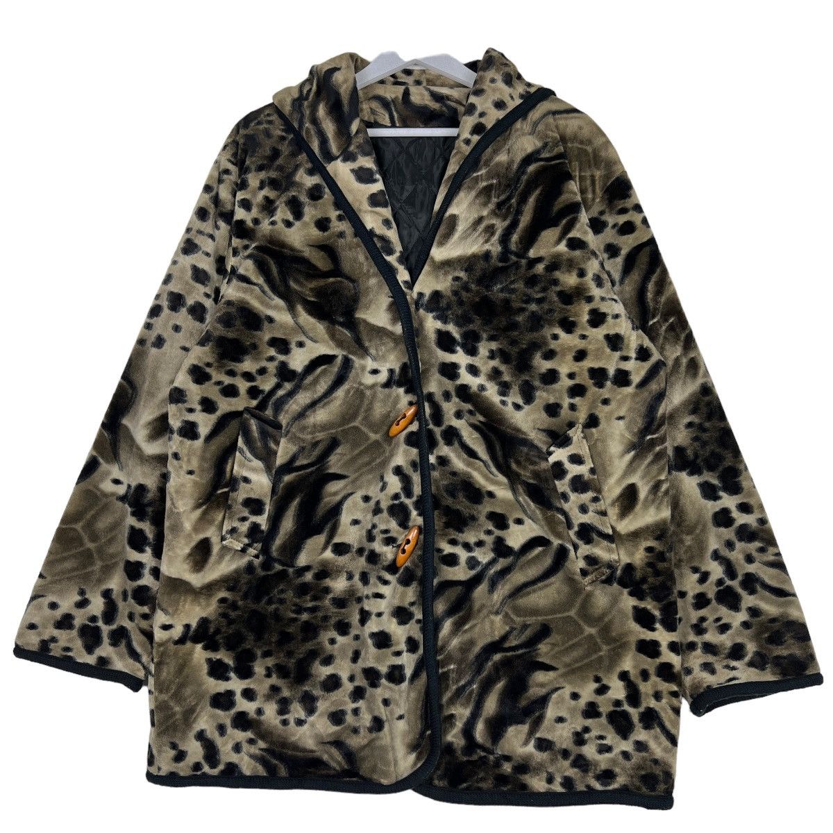 Japanese Brand 🔥 VINTAGE LEOPARD MOTIVE SHAWL COLAR JACKET Size US L / EU 52-54 / 3 - 1 Thumbnail