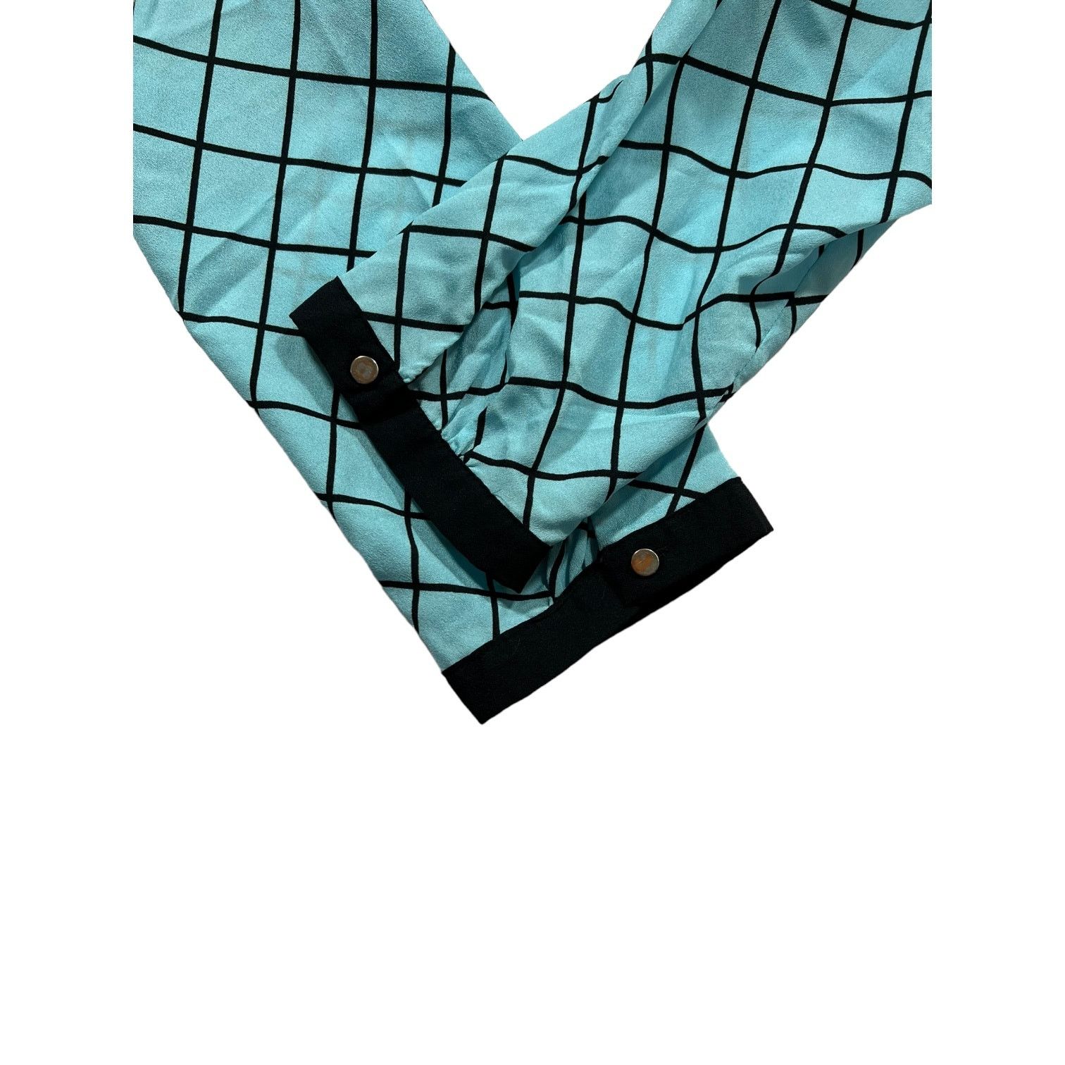 Other New York & Co Sky Blue w/Black Lines Geometric Pattern Small Size S / US 4 / IT 40 - 3 Thumbnail