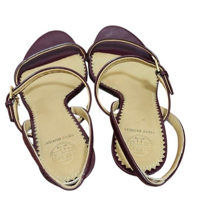 Tory Burch TORY BURCH PENELOPE SANDALS MALBEC LEATHER STRAPPY Size US 7 / IT 37 - 7 Thumbnail