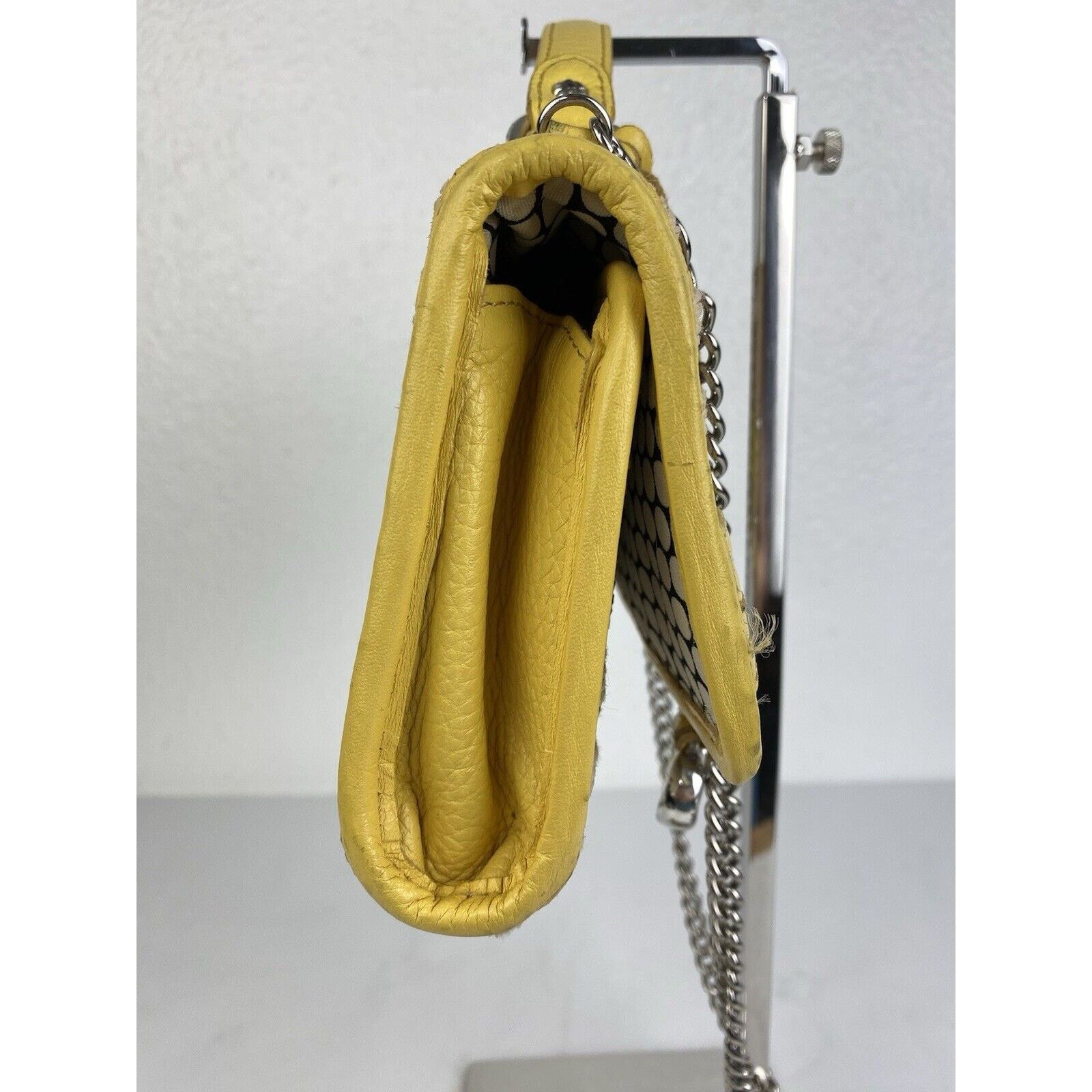 Brighton VTG BRIGHTON Straw Bag Yellow Leather Lined Purse Raffia Size ONE SIZE - 8 Thumbnail