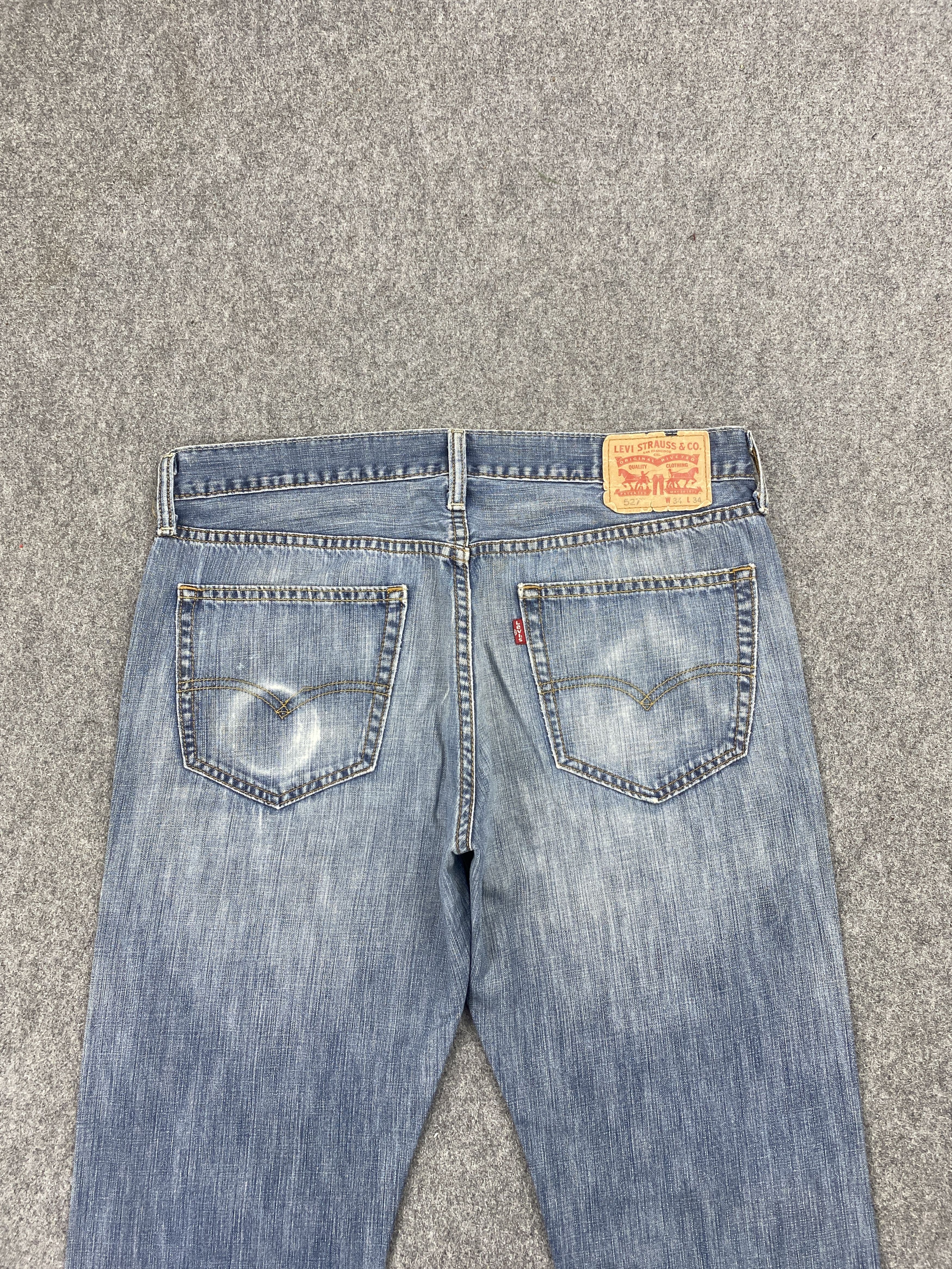 Levi's × Vintage Distressed Vintage Levi's 527 Faded Blue Bootcut Jeans Size US 35 - 4 Thumbnail