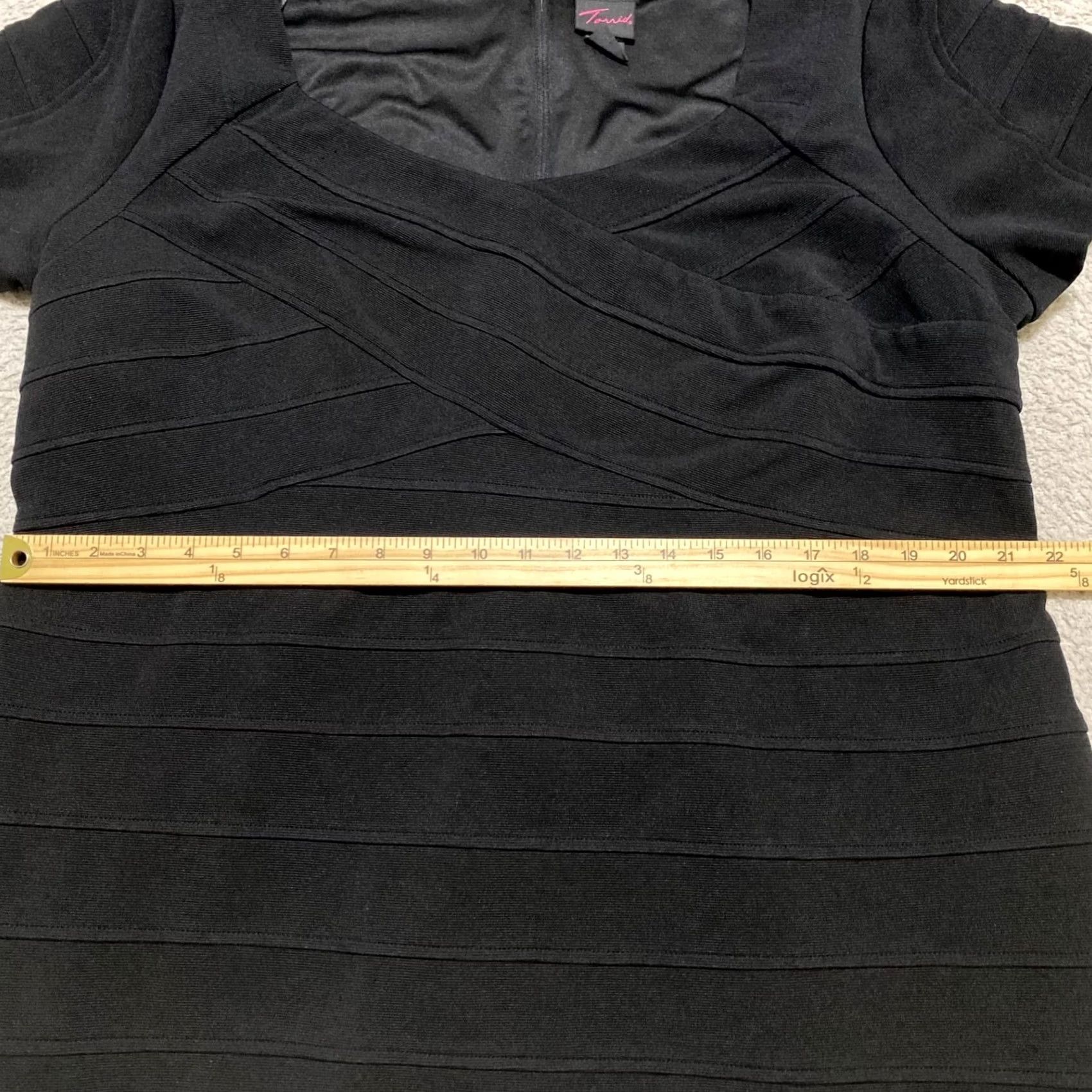 Torrid Torrid Dress Black Short Sleeve Bodycon Square Neck 4X Plus Adult Womens Party/Cocktail Formal Casual Stretch Size 40" / US 18 - 5 Thumbnail