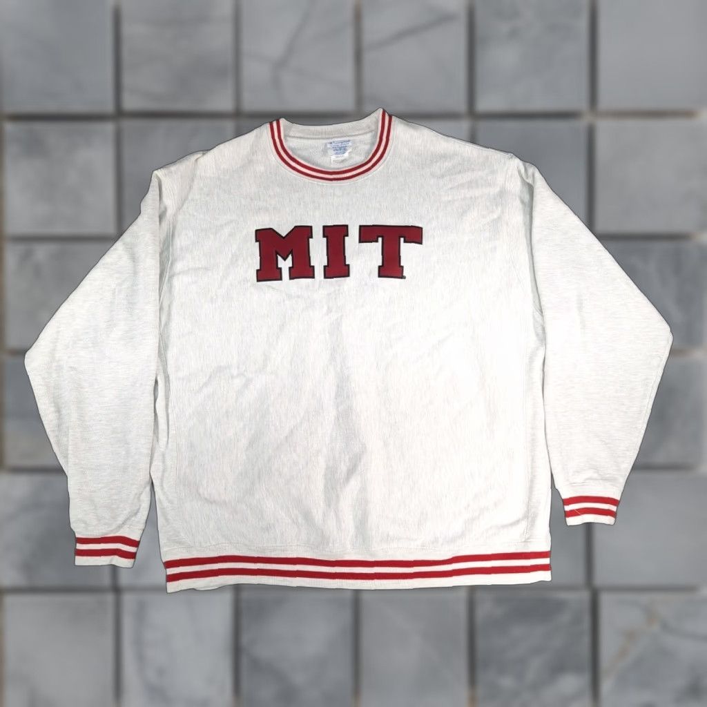 Champion VINTAGE Champion Sweatshirt Men 2XL Grey/Red MIT College Massachusetts Reverse Weave Heavy Graphic Spell-out Size US XXL / EU 58 / 5 - 1 Thumbnail