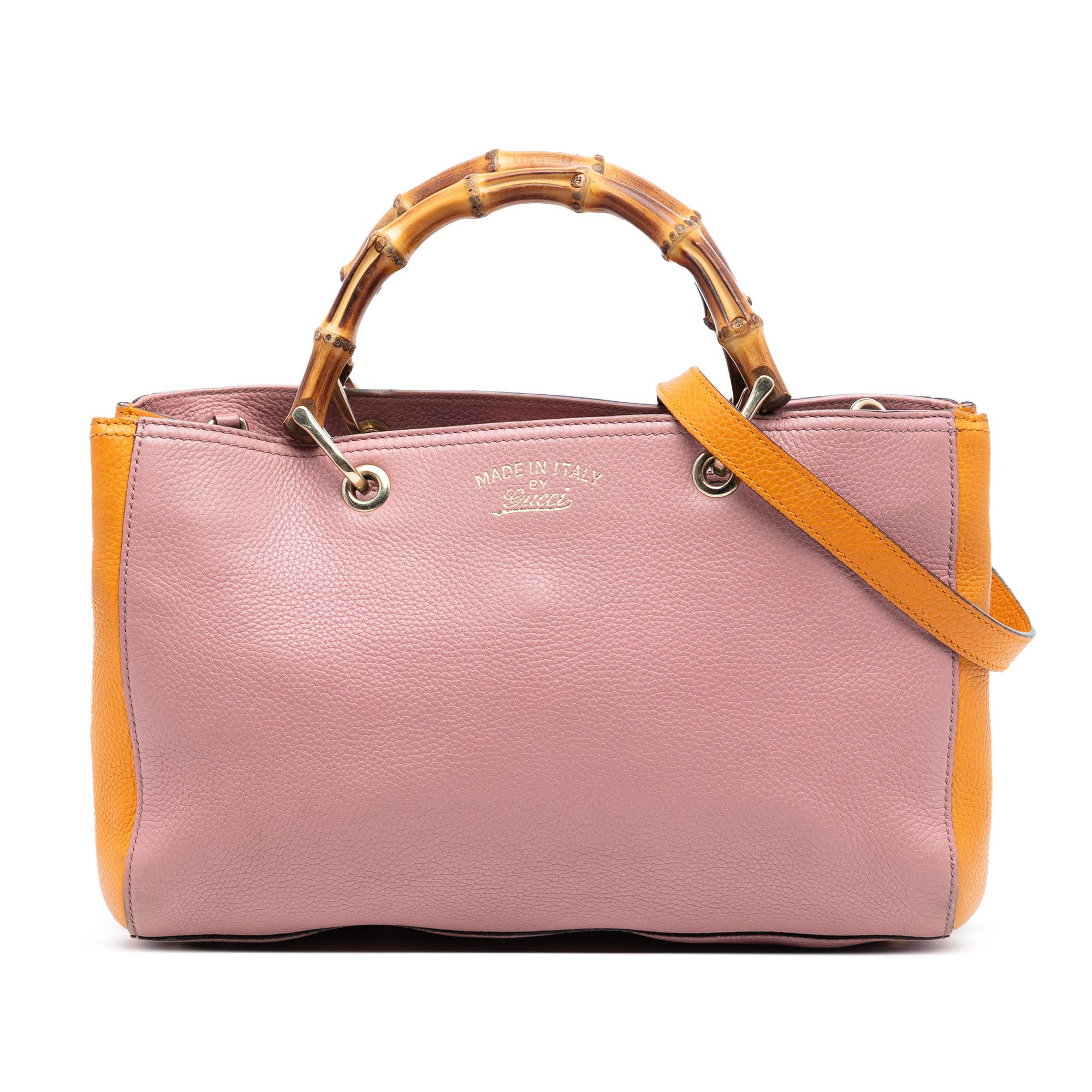 Gucci Gucci Medium Bicolor Calfskin Bamboo Shopper Satchel Size ONE SIZE - 1 Thumbnail