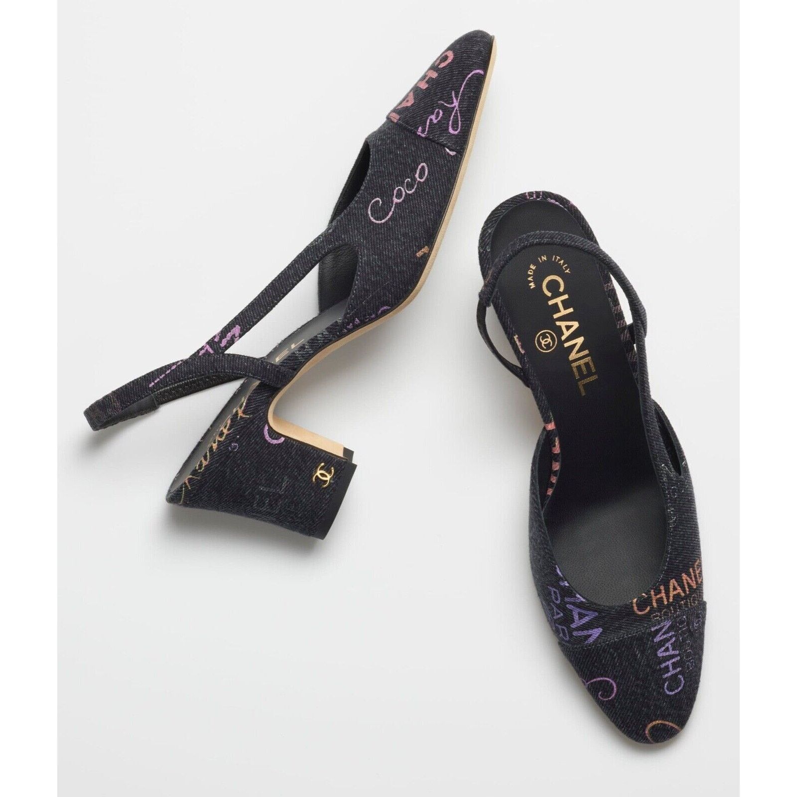 Chanel 22P Mademoiselle Coco Sling Slingback Sandal Heel 40.5 Size US 10.5 / IT 40.5 - 5 Thumbnail