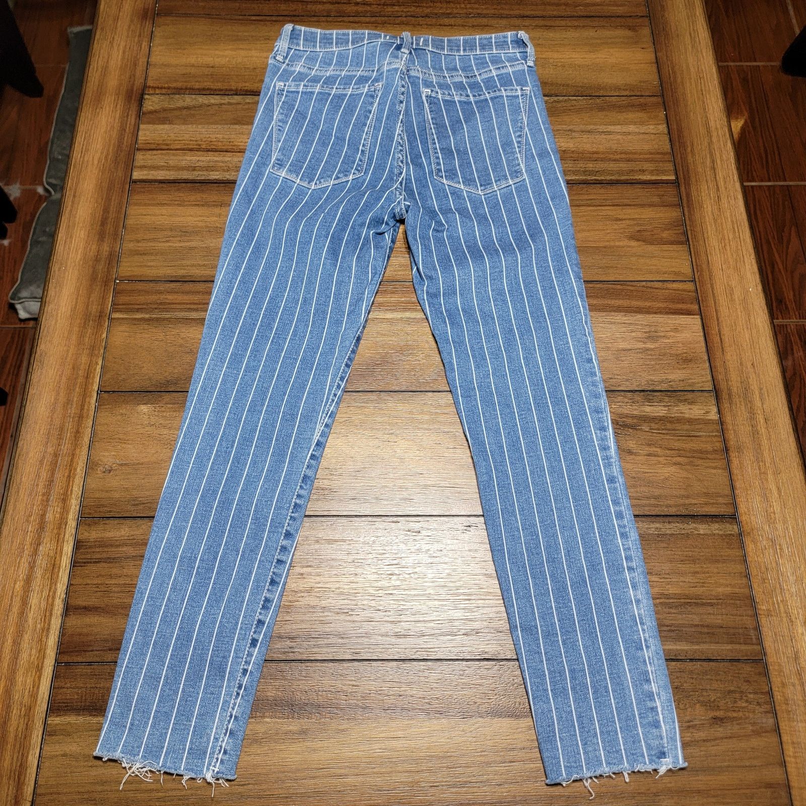 Abercrombie & Fitch Abercrombie & Fitch Simone Hi Rise Ankle Stripe Jeans -28/6R Size 28" / US 6 / IT 42 - 3 Thumbnail