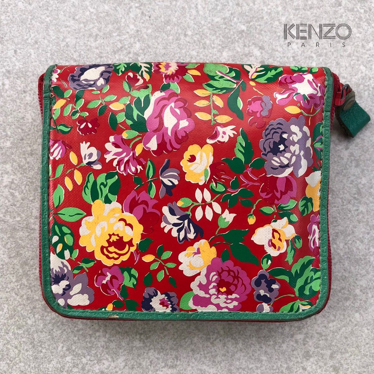 Kenzo Vintage Kenzo Floral Printed Leather Wallet Size ONE SIZE - 1 Thumbnail