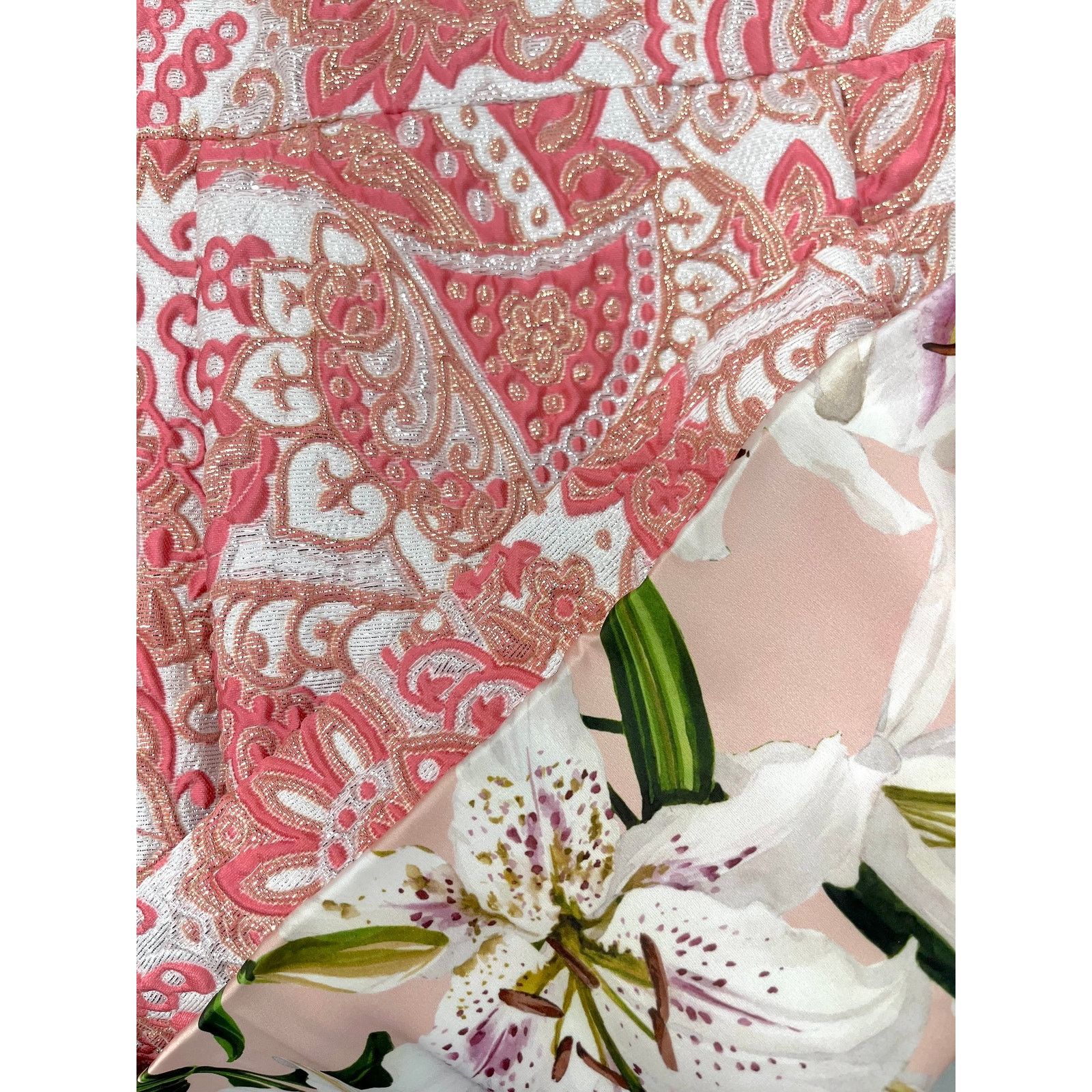 Dolce & Gabbana Dolce & Gabbana Pink Floral Jacquard Pleated Mini Dress 40 Size S / US 4 / IT 40 - 12 Thumbnail