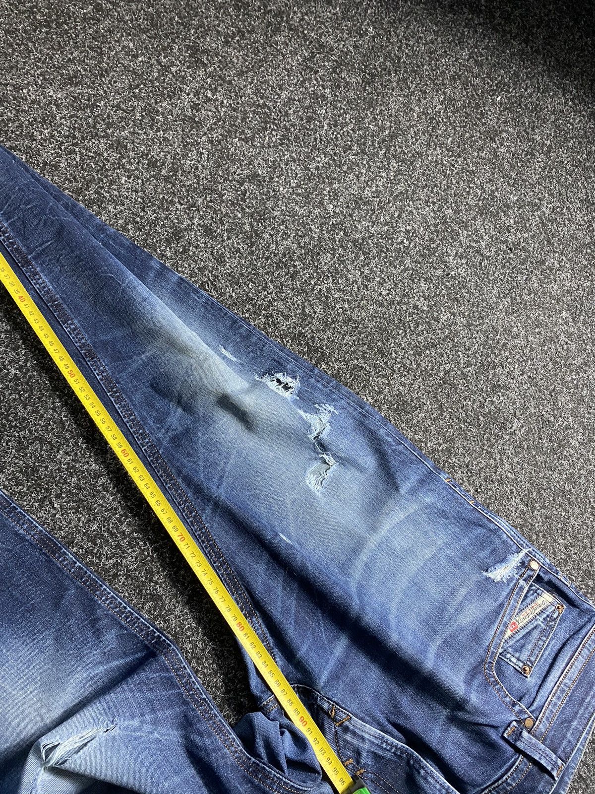 Diesel × Japanese Brand Opium Diesel Distressed Blue Punk Gothic Jeans Mens Owens Size US 36 / EU 52 - 13 Thumbnail