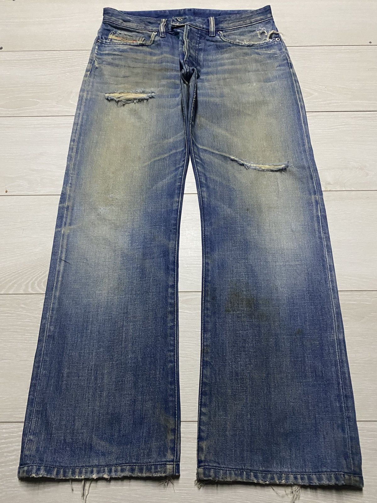 A-COLD-WALL* × Diesel Vintage Diesel Industry Mud Wash Wide Leg Baggy Jeans Size US 31 - 1 Thumbnail