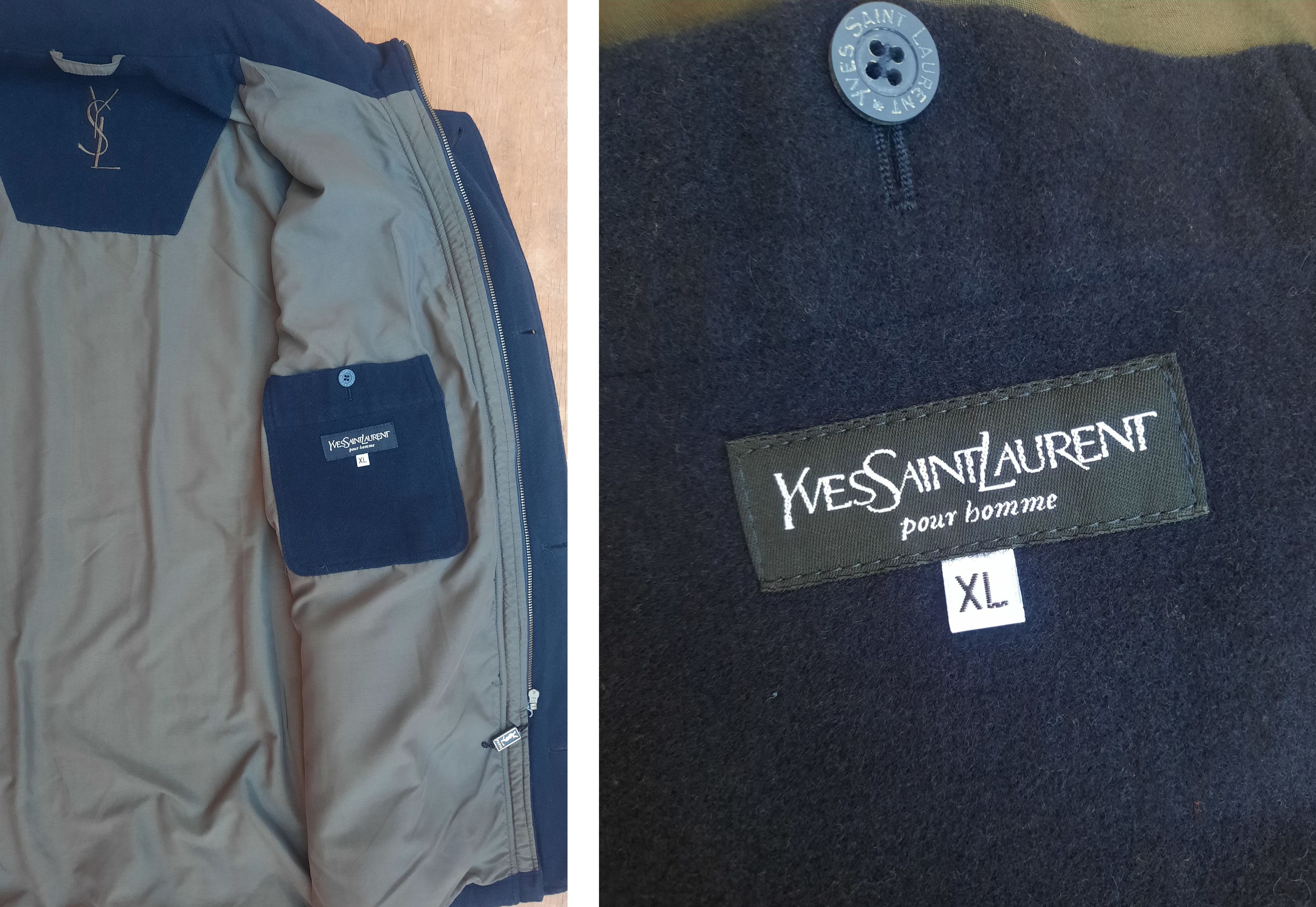 Yves Saint Laurent YSL Yves Saint Laurent Classic Design Wool Coat – Navy Blue Size US XL / EU 56 / 4 - 7 Thumbnail