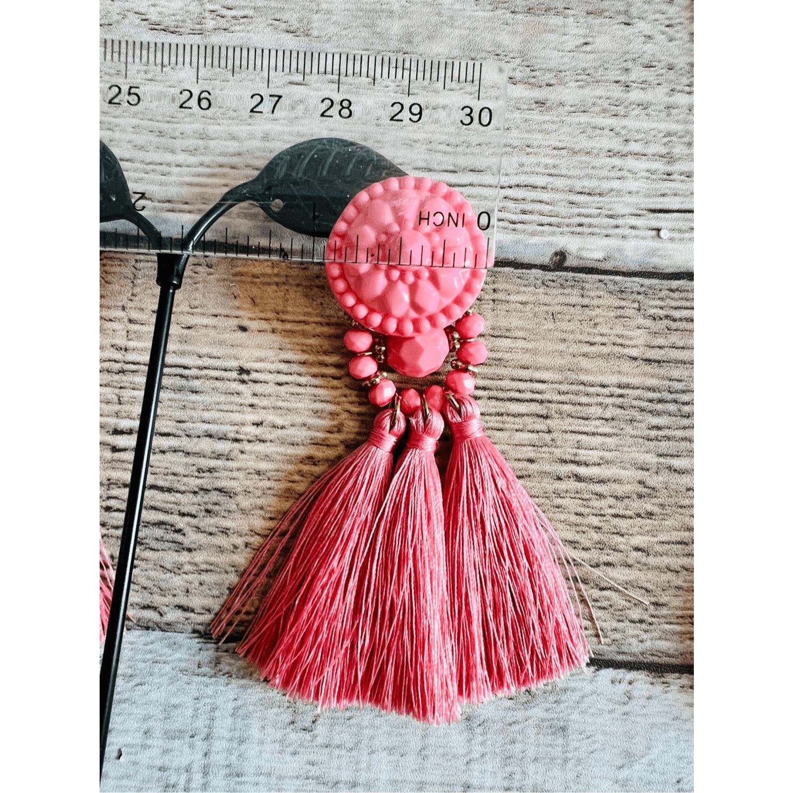 Other Bohemian Pink Triple Tassel Earrings Shabby Chic Jewelry NWT Size ONE SIZE - 6 Thumbnail