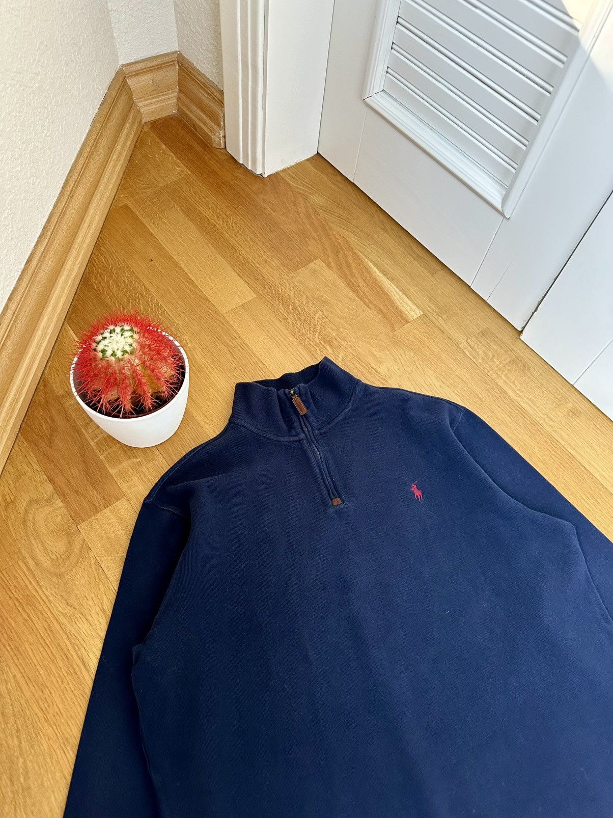 Polo Ralph Lauren Vintage Polo Ralph Lauren Blue Half-Zip Sweatshirt Size US L / EU 52-54 / 3 - 3 Thumbnail