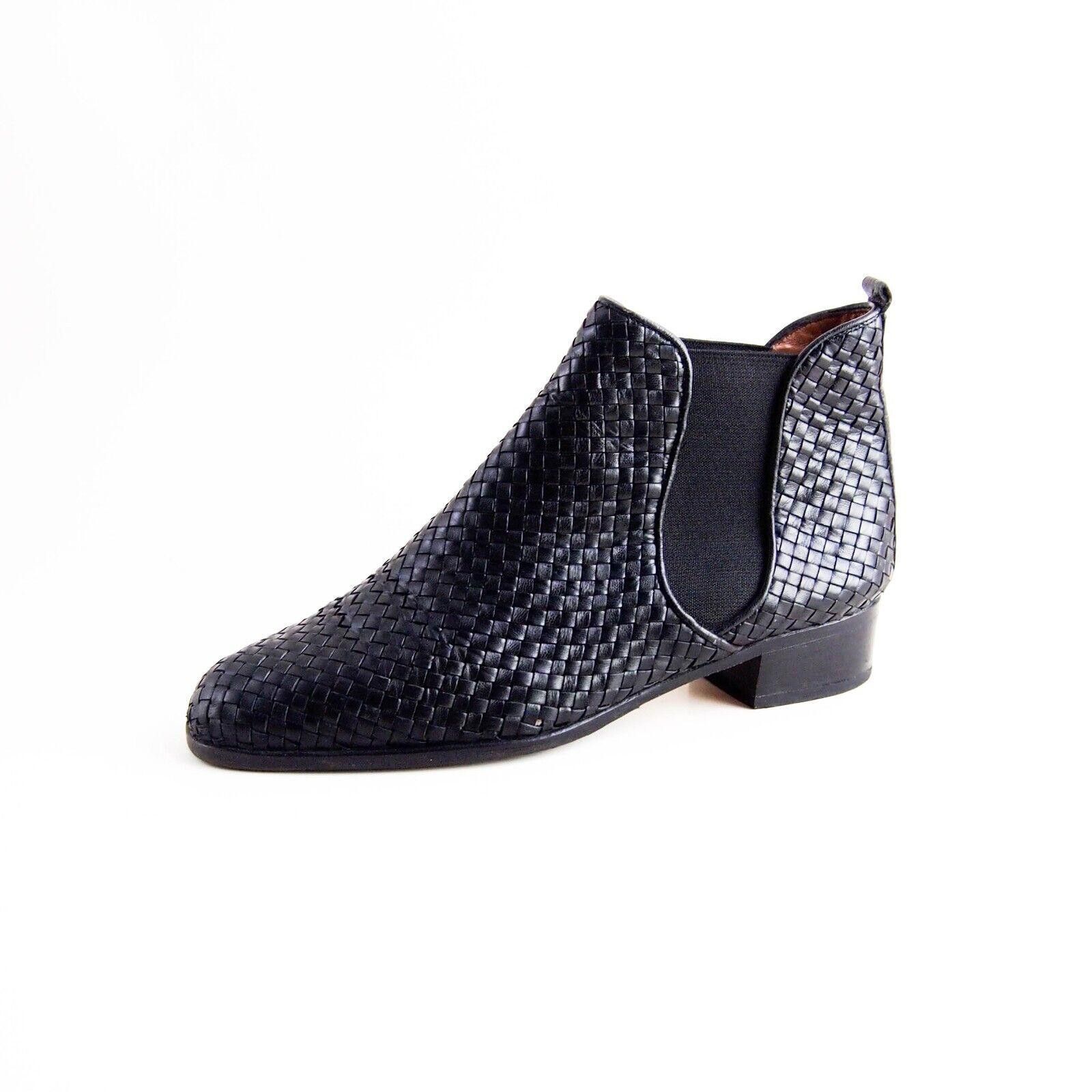 Bally Bally Nieva Chelsea Boots Black Braided Leather US 7.5 EU 38 Size US 7.5 / IT 37.5 - 1 Thumbnail