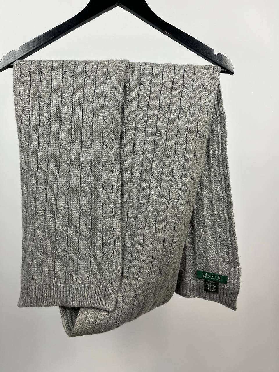 Polo Ralph Lauren Polo Ralph Lauren Grey Cable Knit Skarf Size ONE SIZE - 1 Thumbnail
