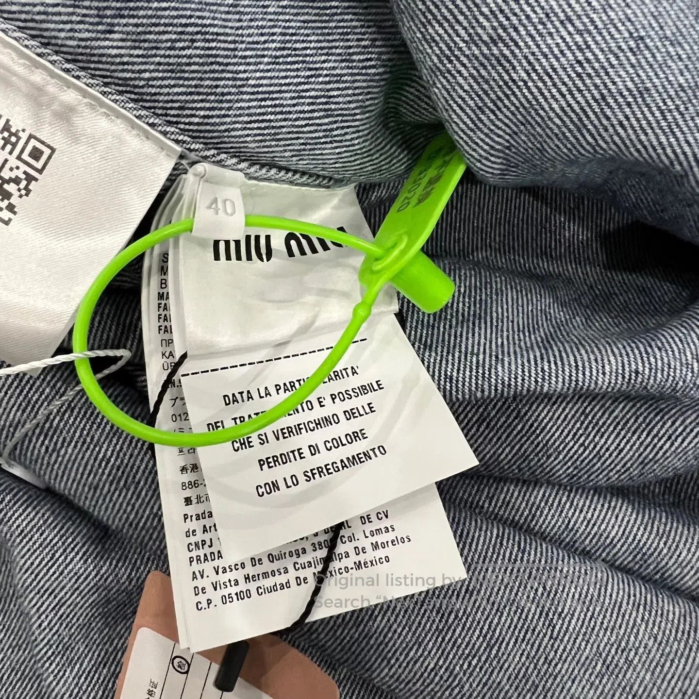 Miu Miu miu miu size 40 Flower Button Medium-to-long denim jacket Size L / US 10 / IT 46 - 8 Thumbnail