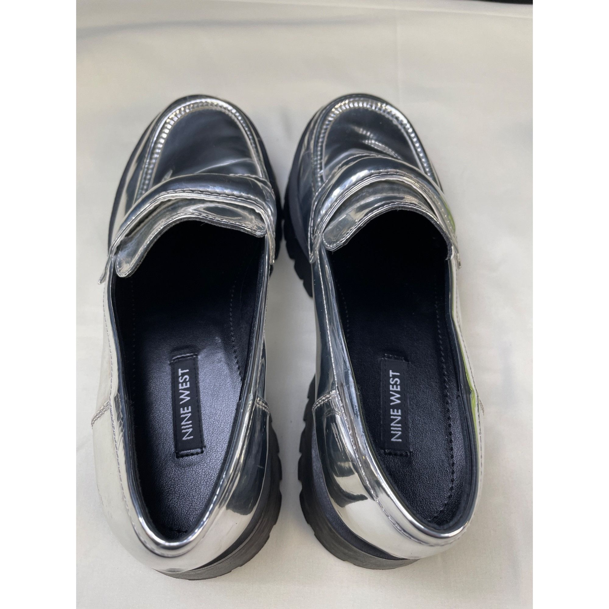 Nine West Nine West Women's Silver Chunky Heel Shoes/Loafers Size 7.5 Size US 7.5 / IT 37.5 - 7 Thumbnail