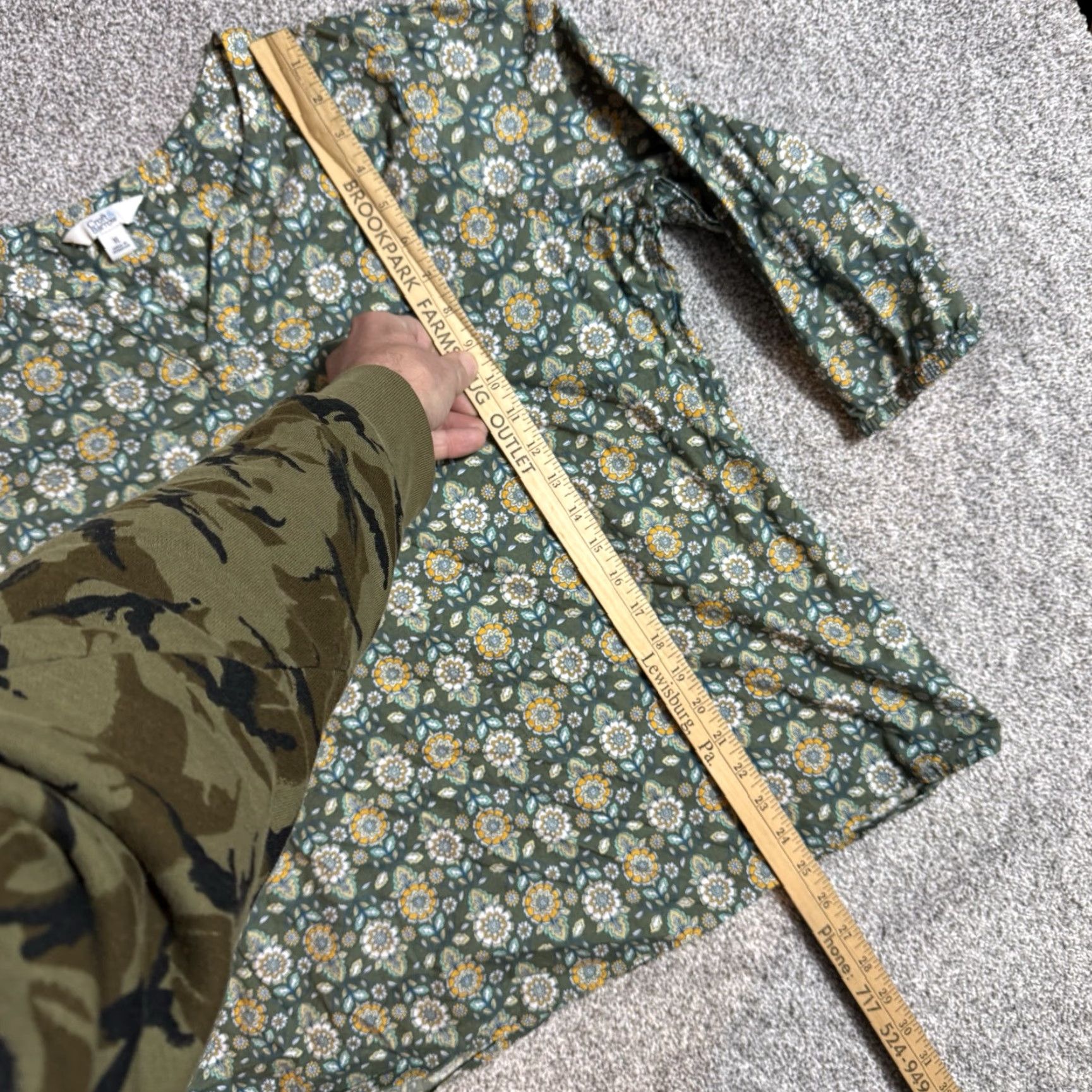 Vintage VINTAGE Boho Top Womens XL Lagenlook Cottagecore Floral Peasant Flowy Romantic Paisley Shirt Women XL Green 100% Cotton Size XL / US 12-14 / IT 48-50 - 2 Thumbnail