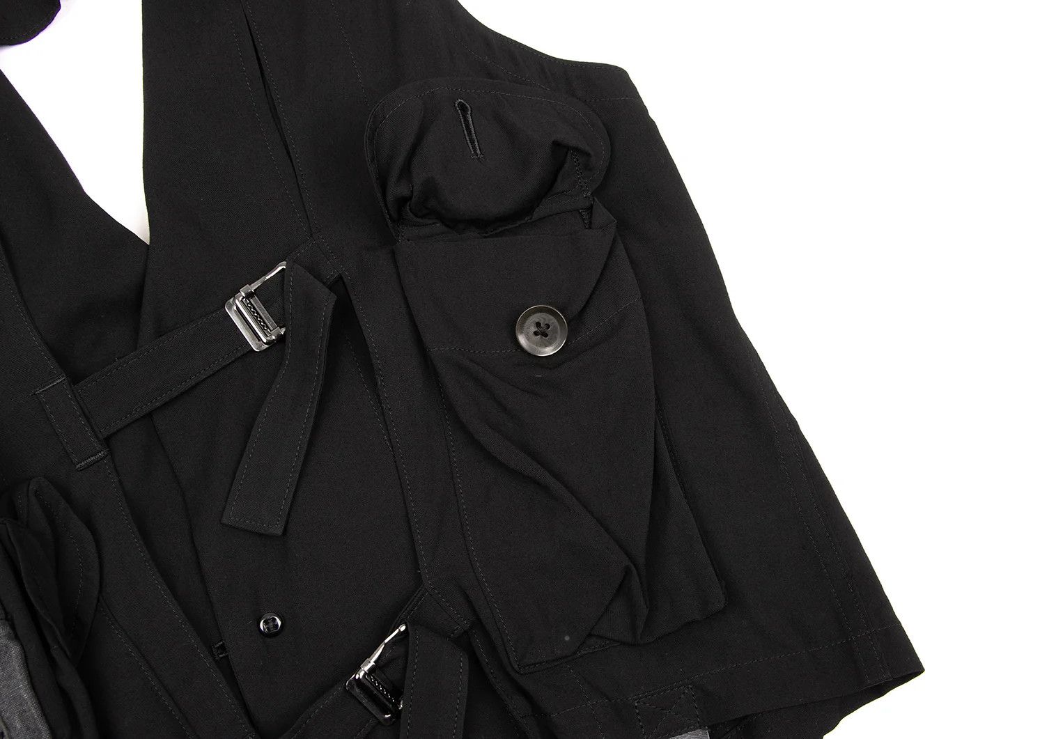 Yohji Yamamoto Yohji Yamamoto Multi-Pocket Rayon Vest Size US M / EU 48-50 / 2 - 14 Thumbnail