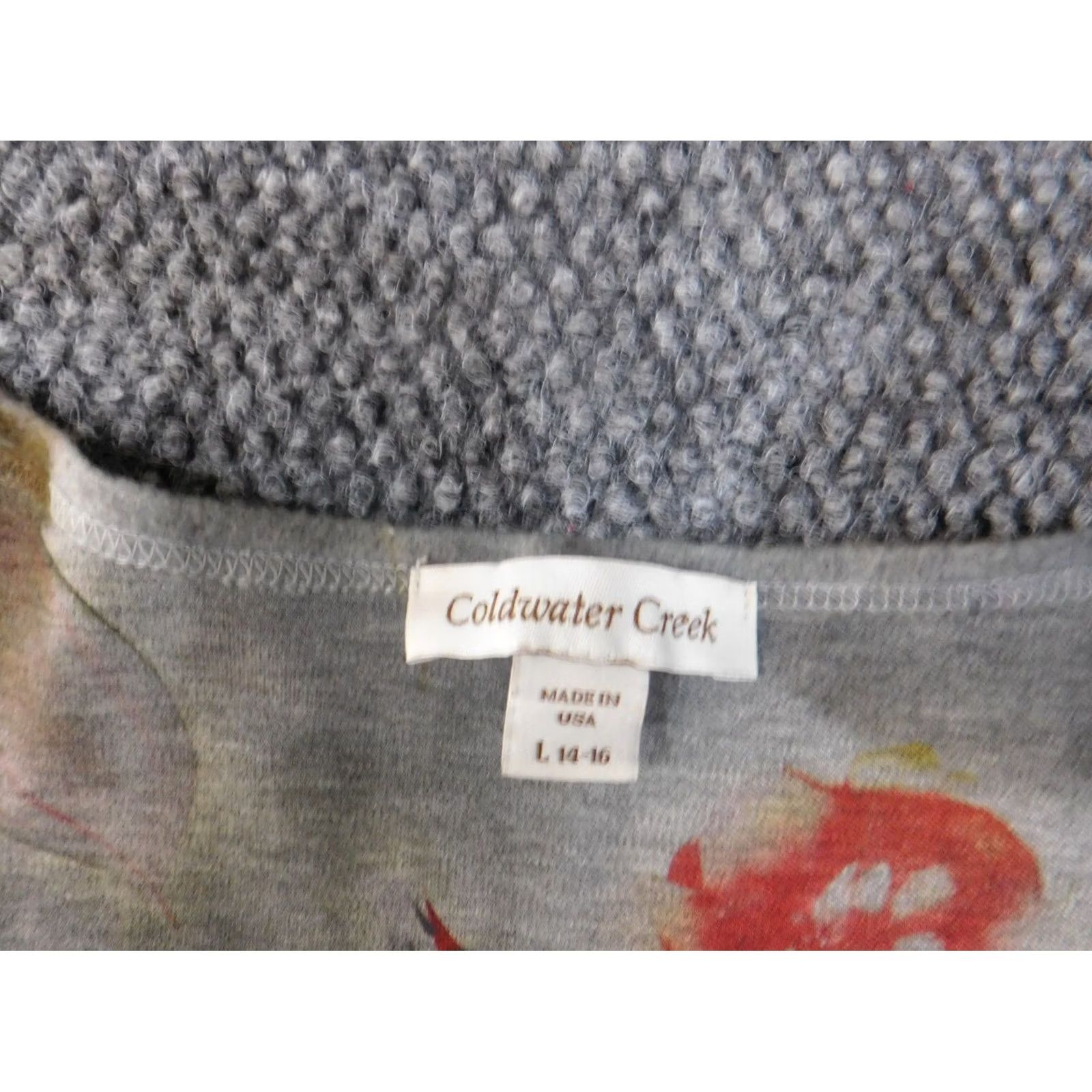 Coldwater Creek Coldwater Creek Sweater Gray Floral Crewneck Knit Pullover L Womens Vintage No Size L / US 10 / IT 46 - 4 Thumbnail