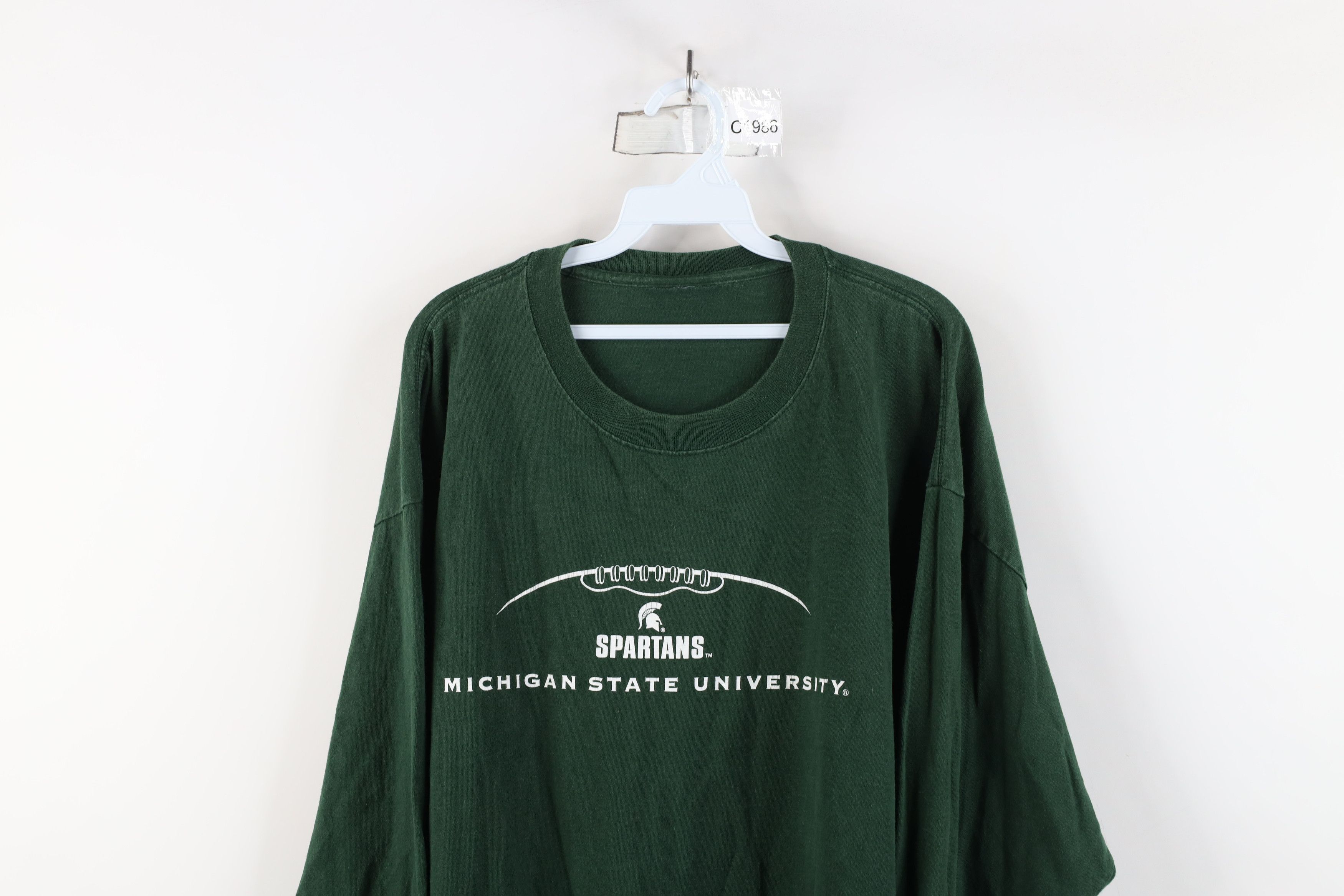 Vintage Vintage 90s Michigan State University Long Sleeve T-Shirt Size US XXL / EU 58 / 5 - 2 Thumbnail