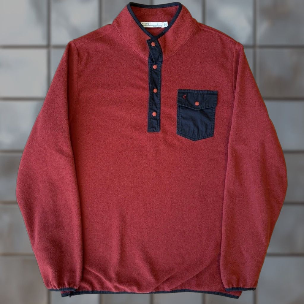Vintage VINTAGE Criquet Snap Pullover Jacket L Men Red Polyester Fleece Logo 90s Southwestern Outdoor Casual Snap Closure Size US L / EU 52-54 / 3 - 1 Thumbnail