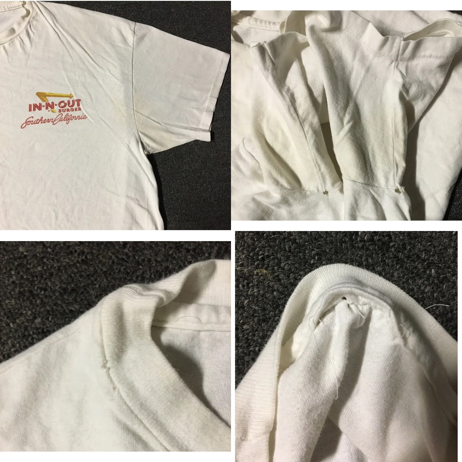 Vintage VINTAGE In N Out Burger Shirt 2XL T-Shirt Men White 90s 80s Biker Grunge Fast Food Art Distressed Powdered Distress Slogan/Logo Size US XXL / EU 58 / 5 - 8 Thumbnail