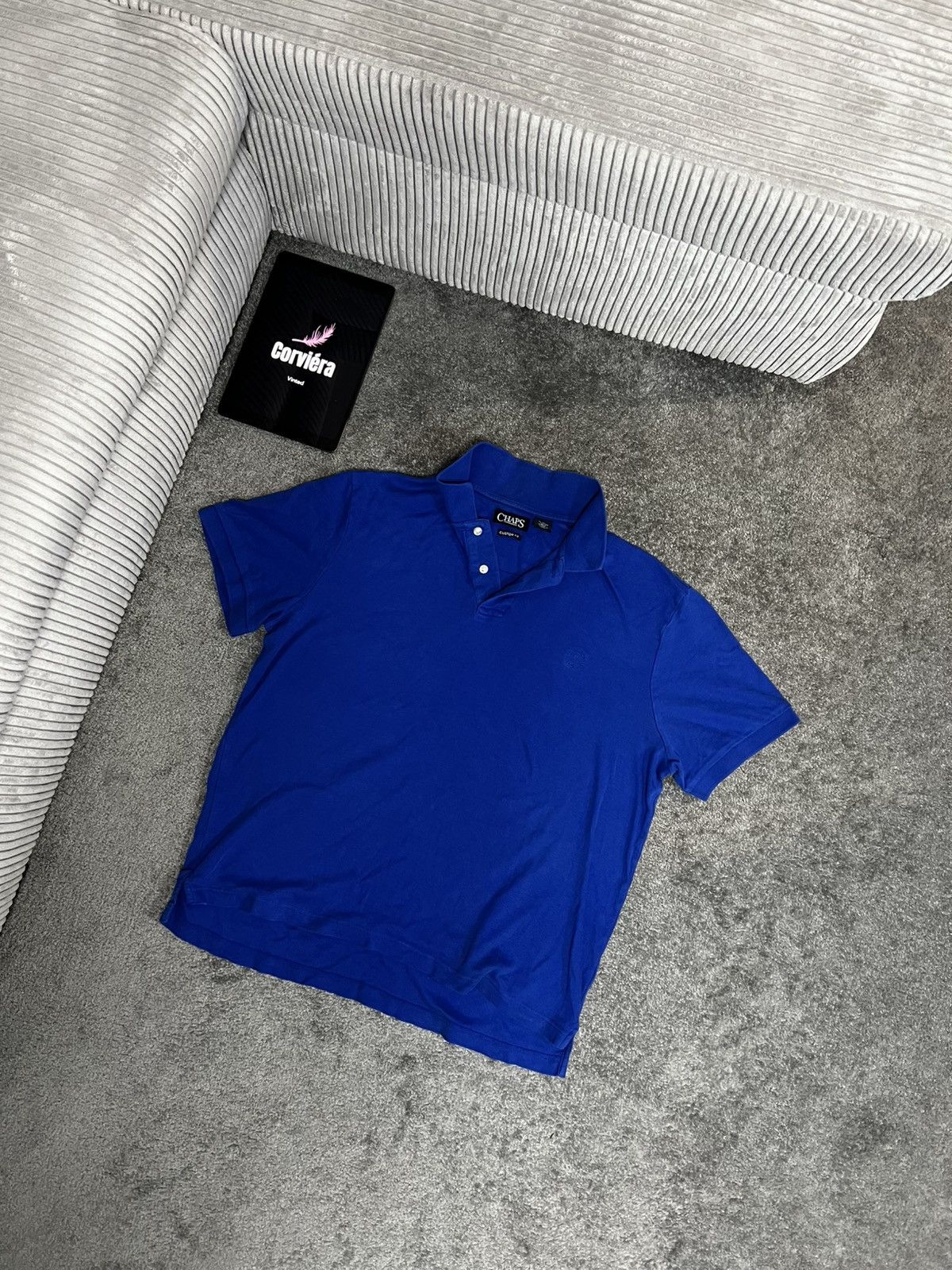 Chaps Ralph Lauren × Designer × Vintage Chaps Vintage Polo Shirt blue Size US XL / EU 56 / 4 - 1 Thumbnail