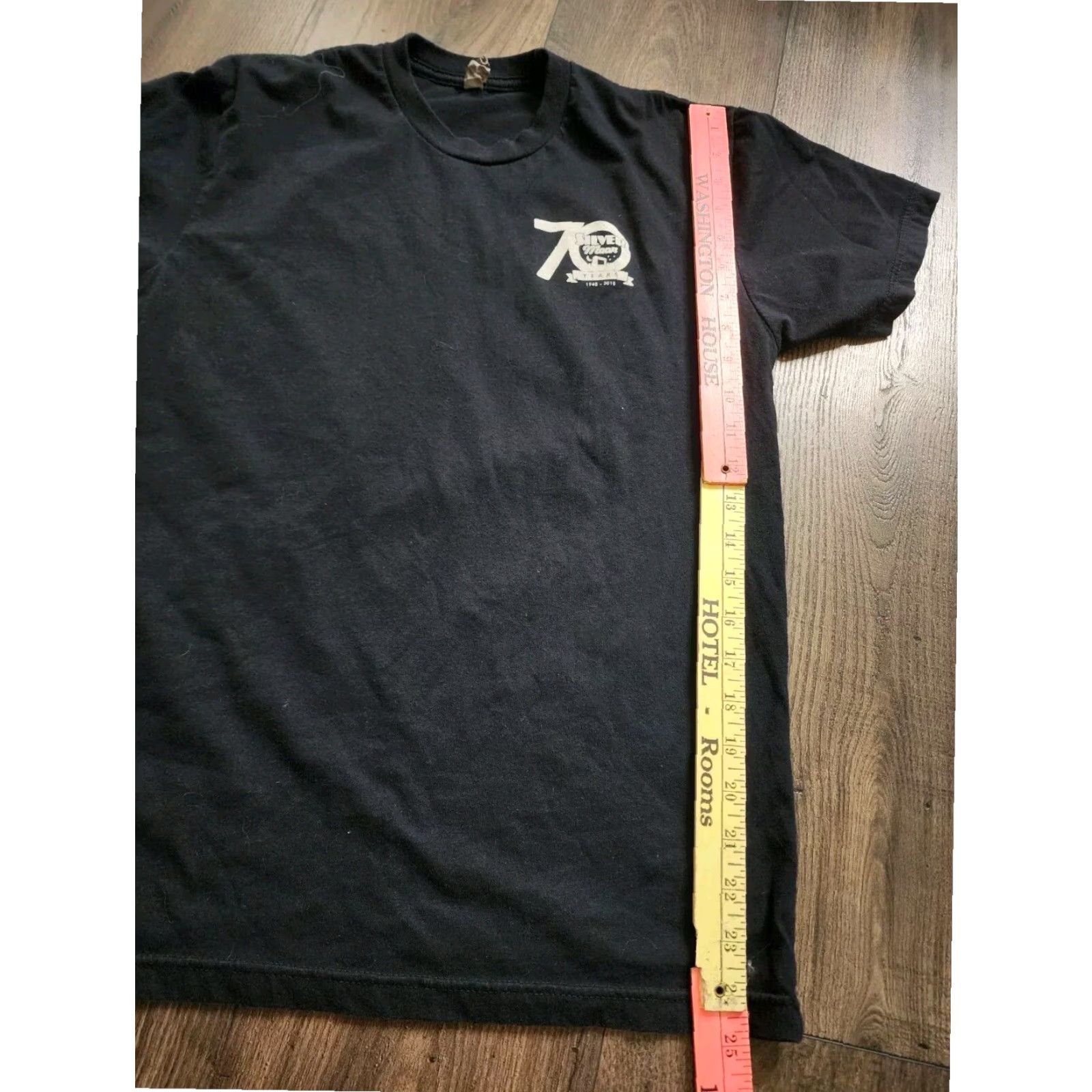 Next Level Next Level Black T Shirt Mens S Classic Fit Short Sleeve Double Sided Silver Moon Drive In Theater Lakeland FL Retro Design Size US S / EU 44-46 / 1 - 3 Thumbnail