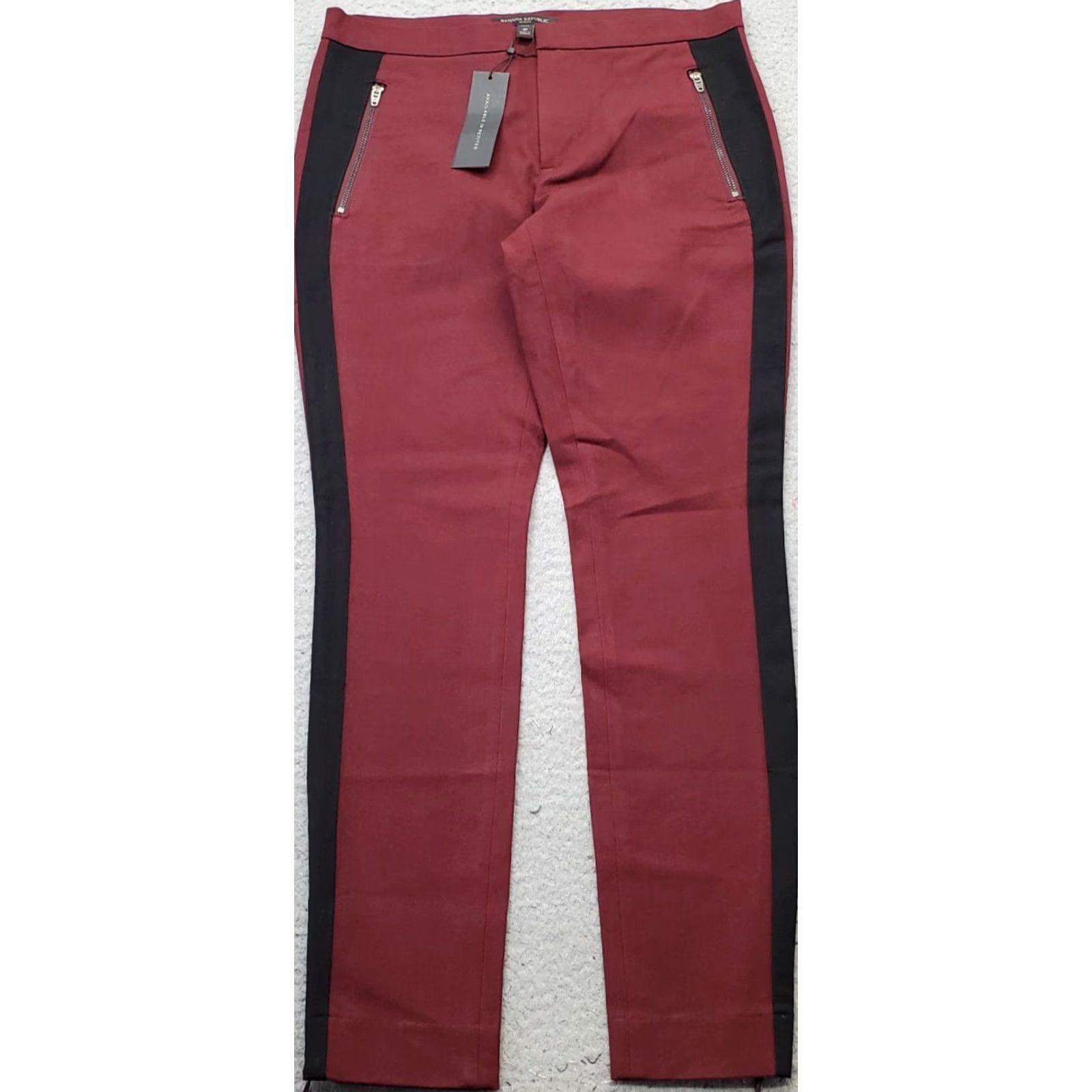 Banana Republic Banana Republic Womens 4P Burgundy Sloan Pants Stretch Skinny Ankle Zip Pockets Size 27" / US 4 / IT 40 - 2 Thumbnail