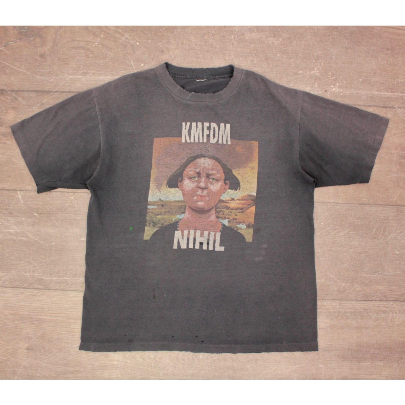 Vintage Men's VTG 90s KMFDM Nihil Album TShirt L 1990s Industrial Band T-shirt Size US L / EU 52-54 / 3 - 2 Thumbnail