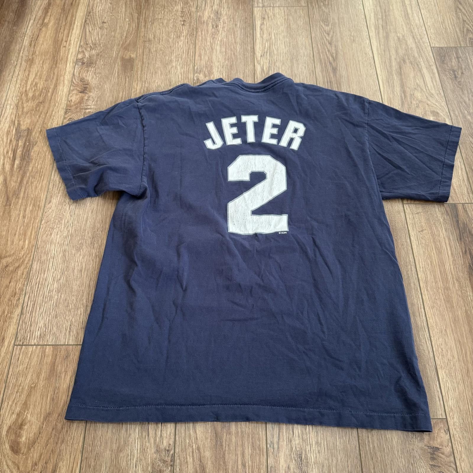 Majestic Vintage 90s Derek Jeter New York Yankees Majestic Shirt Size US XL / EU 56 / 4 - 2 Thumbnail
