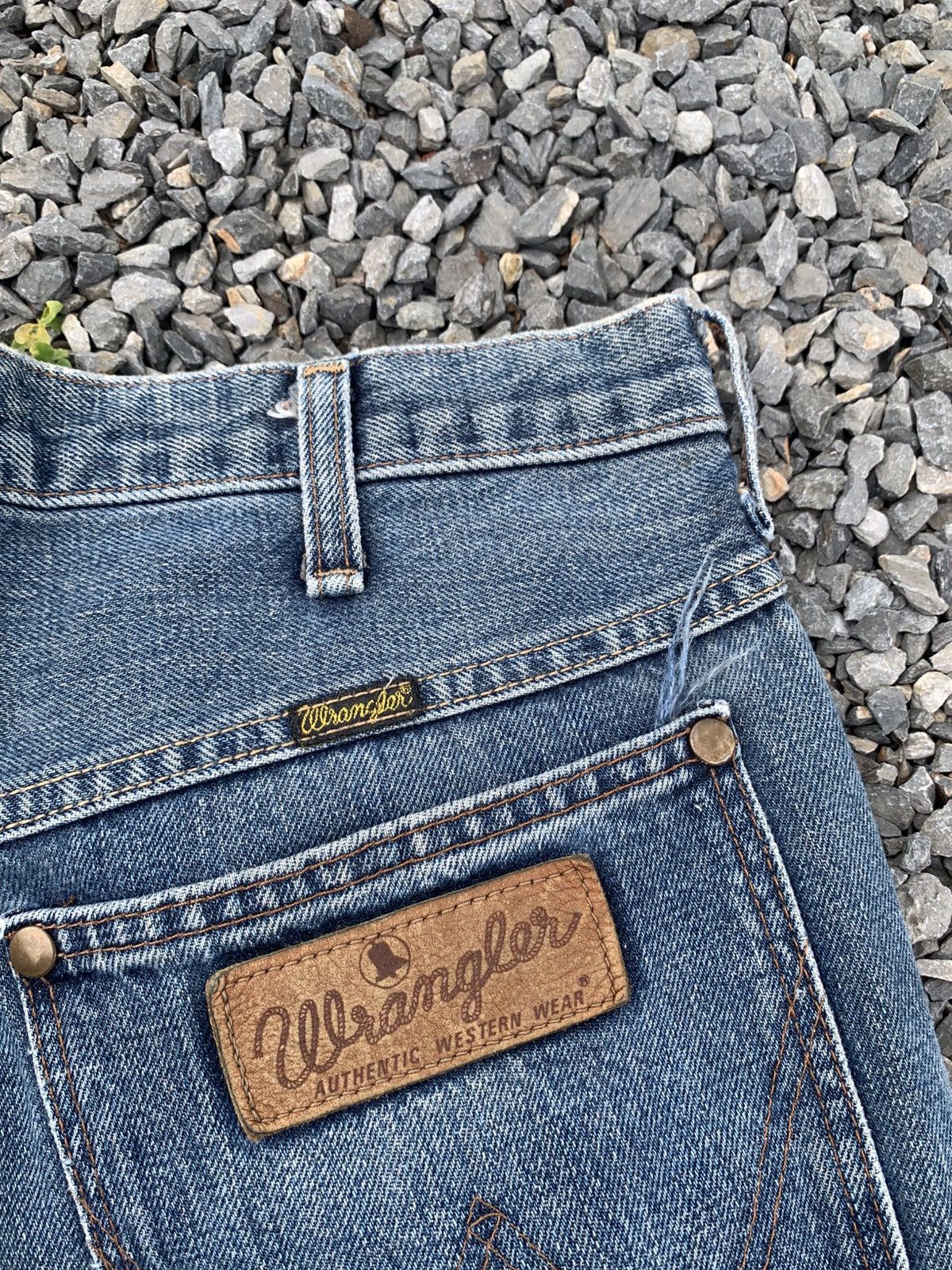 Kapital VINTAGE WRANGLER SELVEDGE BAGGY WESTERN FADED DENIM Size US 31 - 10 Thumbnail