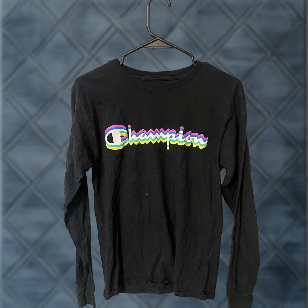 Champion VINTAGE Champion Long Sleeve Pullover T-Shirt Black Small Mens Size US S / EU 44-46 / 1 - 1 Thumbnail