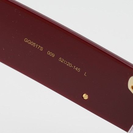 Gucci Gucci GG0517S 009 Sunglasses Burgundy Oval Frame Size ONE SIZE - 10 Thumbnail