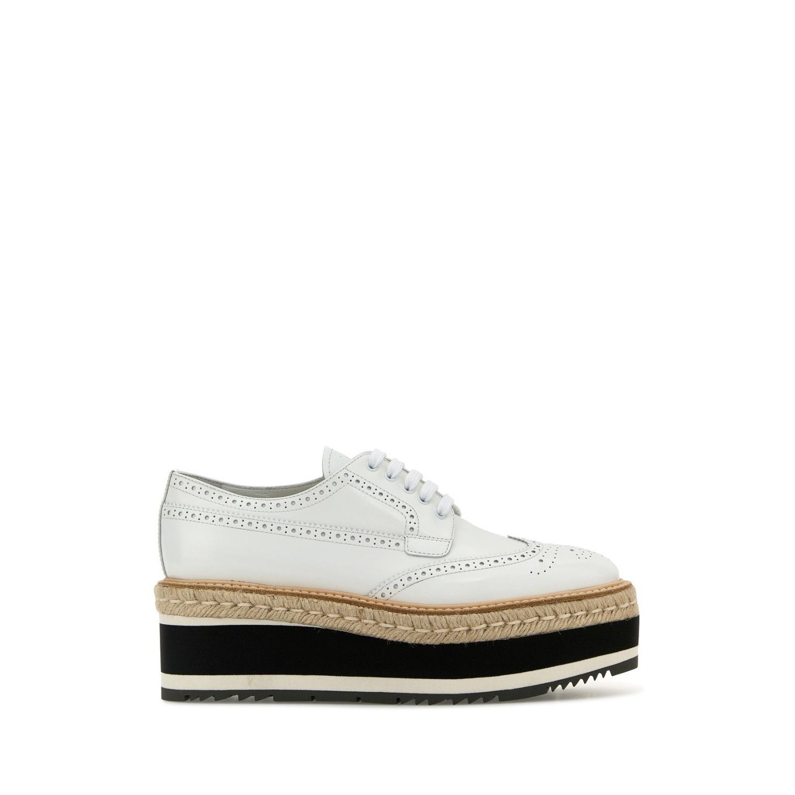 Prada PRADA Lace-Up White Leather Platform Shoes New And Authentic Size US 11 / IT 41 - 5 Thumbnail