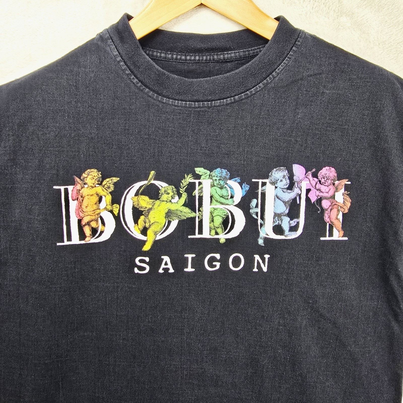 Other Bobui Saigon Shirt Mens Medium Black Cherob Angel Streetwear Size US M / EU 48-50 / 2 - 1 Thumbnail