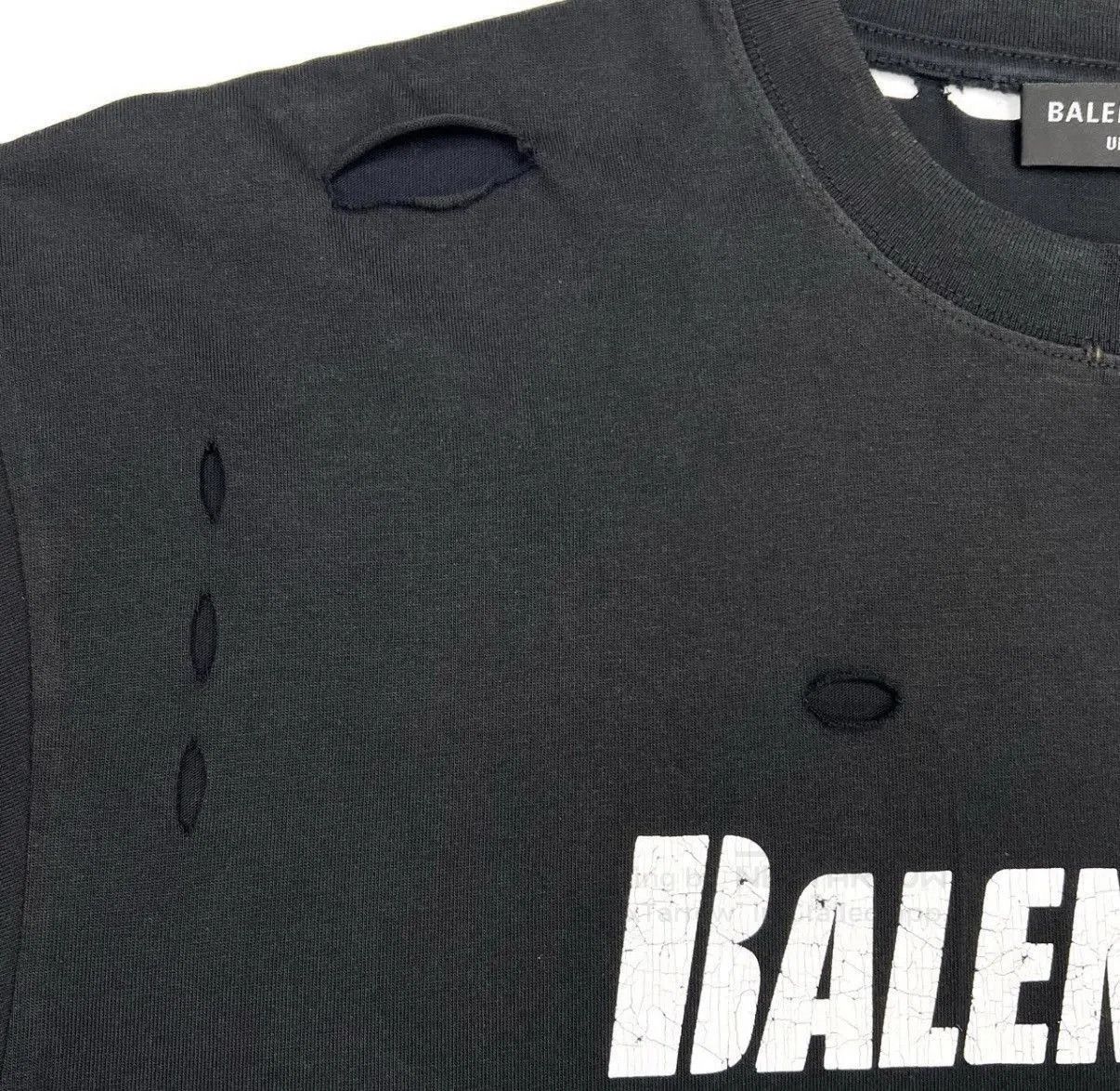 Balenciaga Black Distressed Short Sleeve T-Shirt XL. Size US XL / EU 56 / 4 - 5 Thumbnail