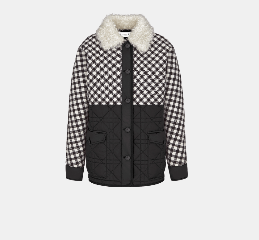 image of Dior O1W1Db10224 Peacoat Macrocannage Paneling In Black & White in Black/White, Women's (Size Mediu