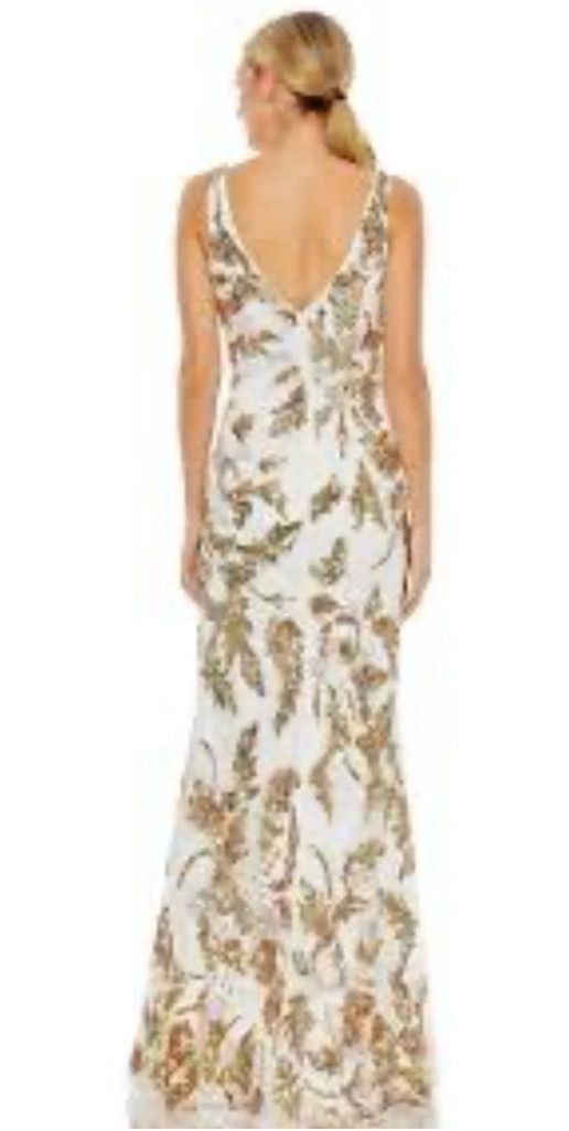 Mac Duggal Women's Mac Duggal Gold & White Sequin Dress Size 14 Size XL / US 12-14 / IT 48-50 - 3 Thumbnail