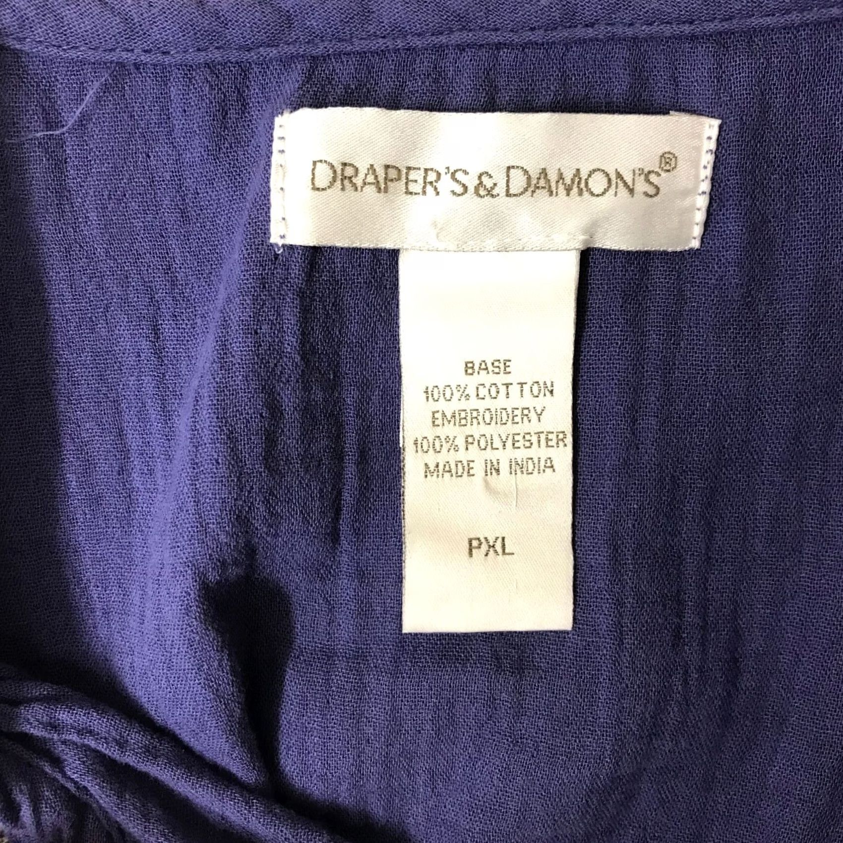 Vintage Draper's & Damon's Women's Petite XL Purple Embroidered Floral Ruffle Dress Dress, Petite, Purple, Fit & Flare, Short, Womens, PXL Size XL / US 12-14 / IT 48-50 - 7 Thumbnail