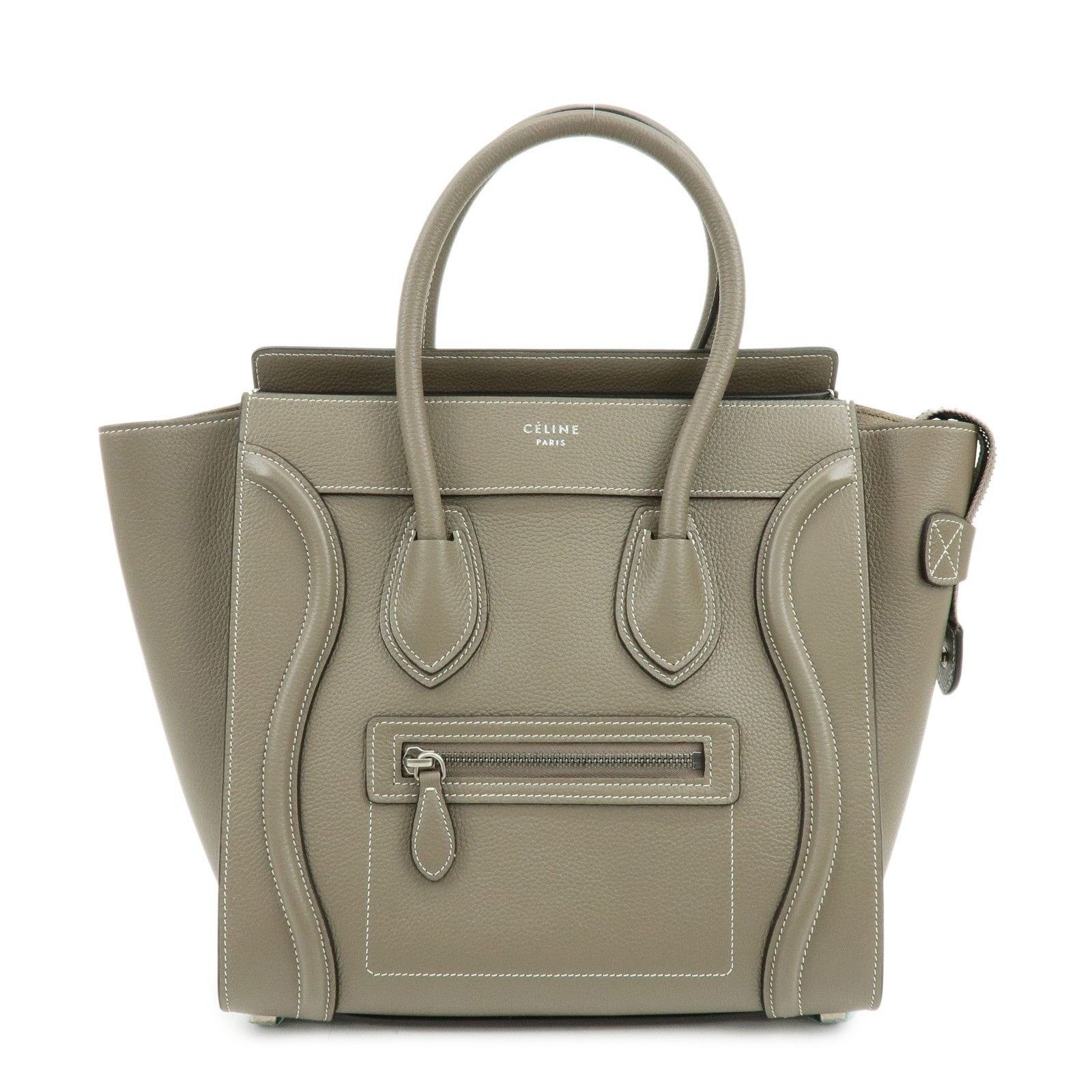 Celine Celine Luggage Micro Shopper Calfskin Tote Gray Size ONE SIZE - 1 Thumbnail