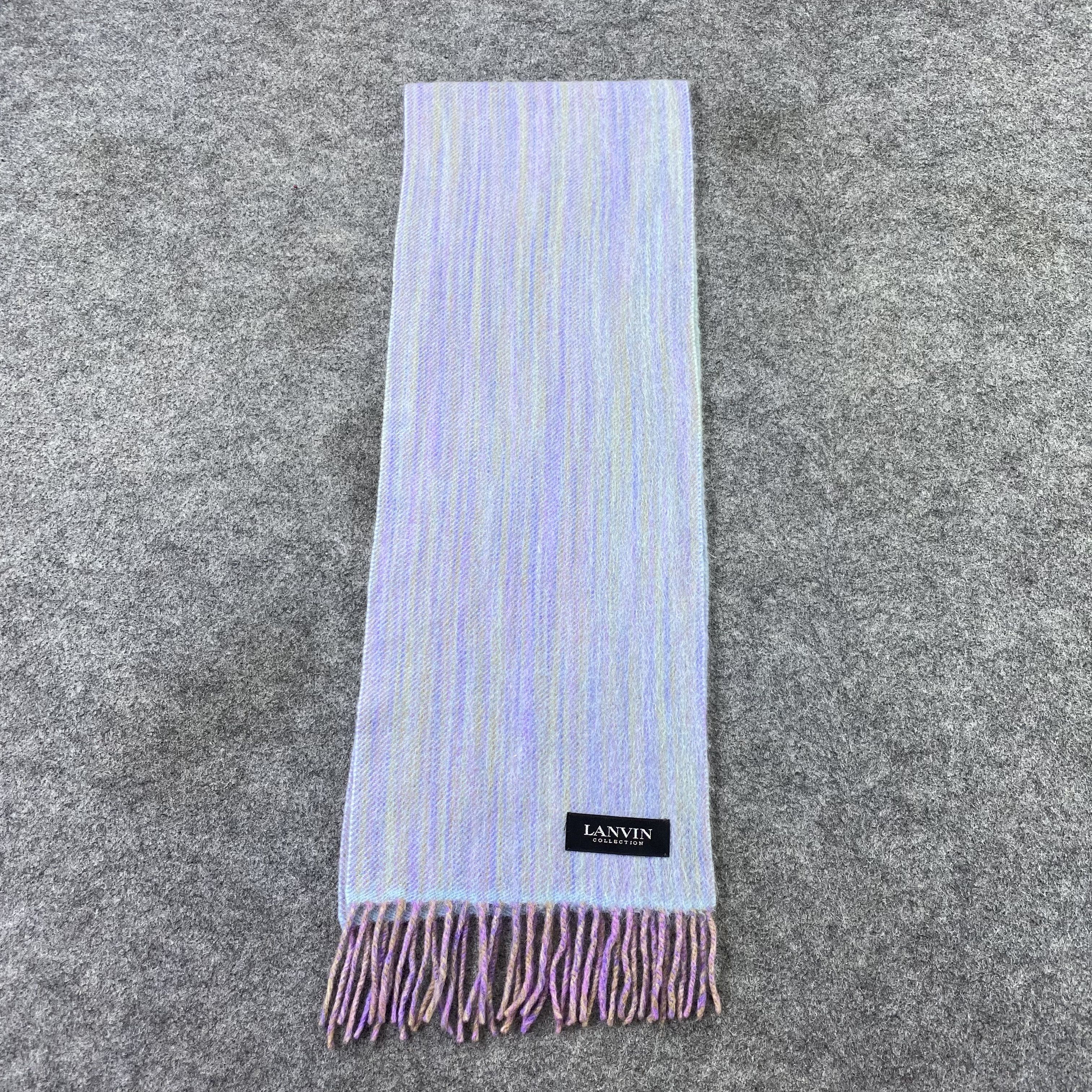 Lanvin × Vintage Lanvin Cashmere Scarf / Muffler / Neckwear -T1558 Size ONE SIZE - 2 Thumbnail