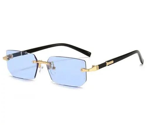 Electric Visual Blue Lens Rimless Square Sunglasses Size ONE SIZE - 2 Thumbnail