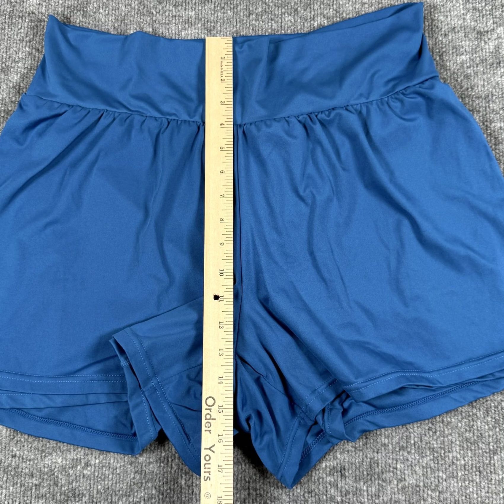 Vintage Rise by Lularoe Shorts Womens 1X High Rise Stretch Activewear Lounge Comfort Blue Solid 分析 Size 40" / US 18 - 4 Thumbnail