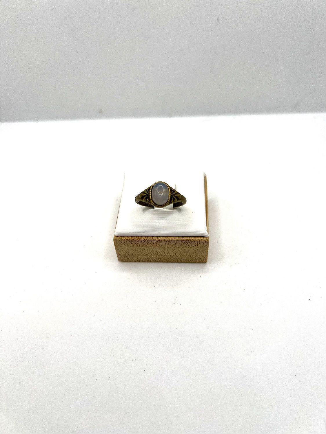 Handmade White Opalite bronze ring - size 6 Size ONE SIZE - 1 Thumbnail