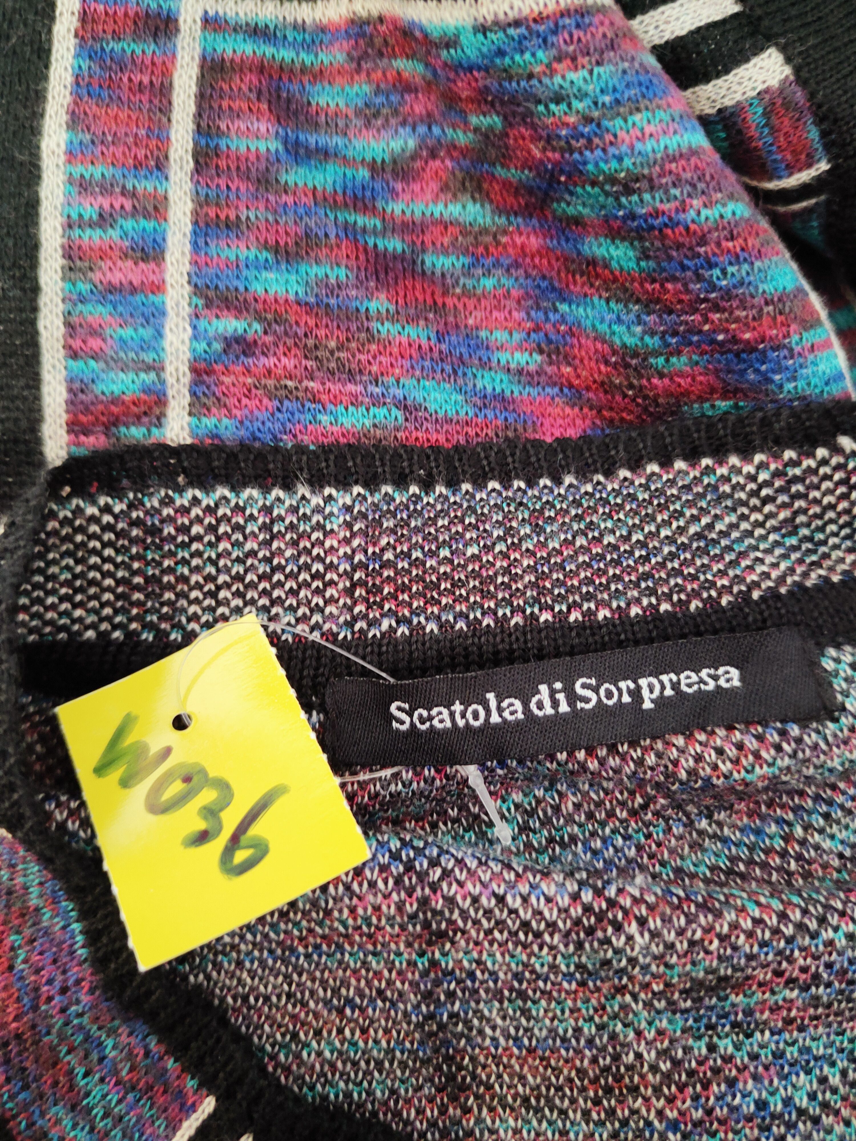 Homespun Knitwear Scatola di Sorpresa art patchwork Knitwear Cardigan #W036 Size M / US 6-8 / IT 42-44 - 12 Thumbnail