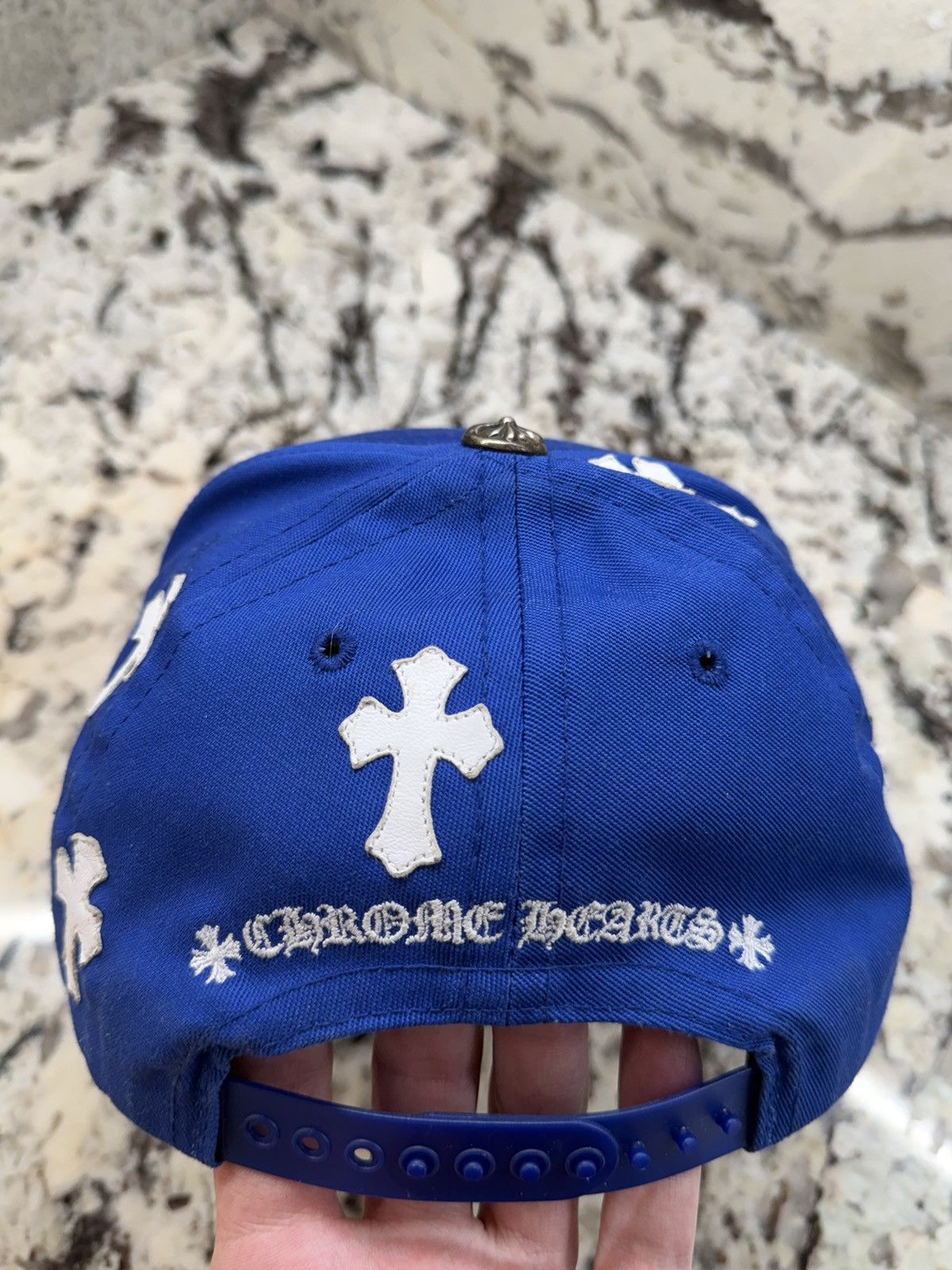 Chrome Hearts Chrome Hearts Cross Patch Hat Blue White Baseball Cap Size ONE SIZE - 14 Thumbnail