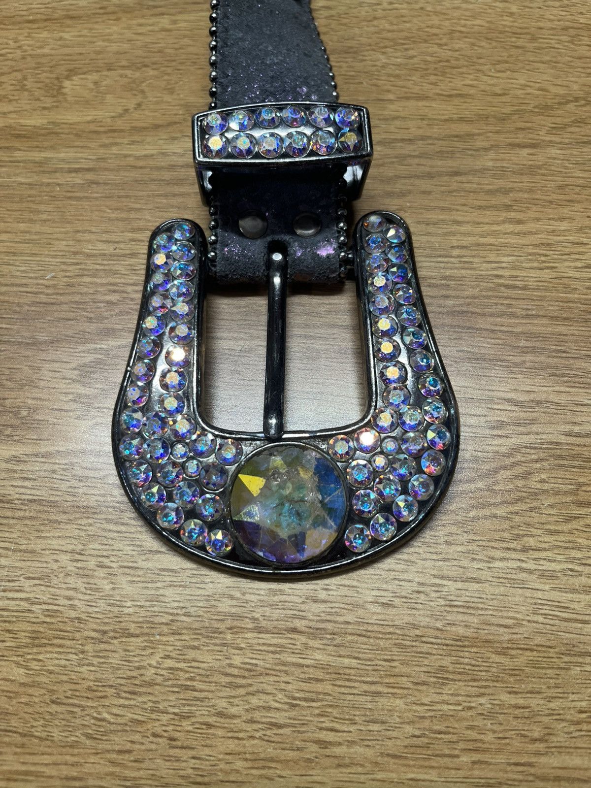 B.B. Simon BB Simon Block Iridescent Crystal Belt Size ONE SIZE - 5 Thumbnail